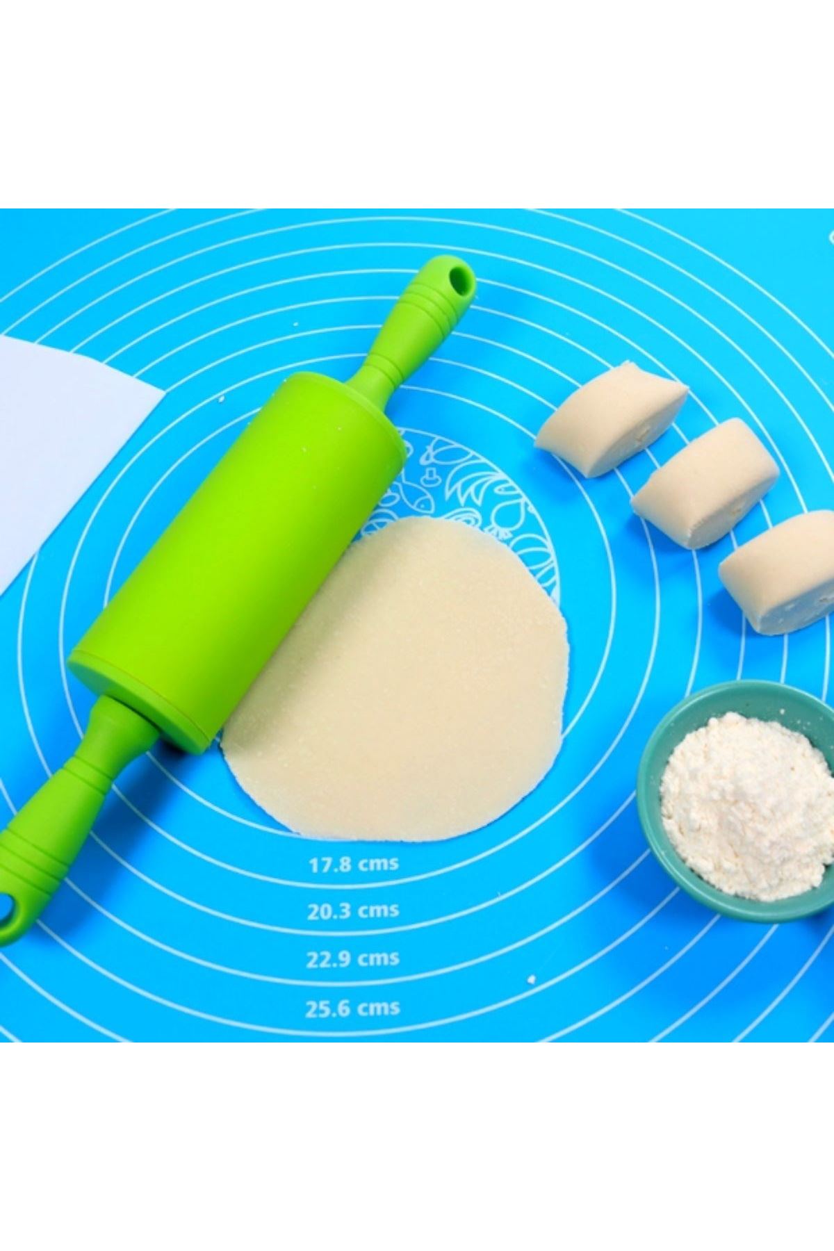 TBL Dekor® 40*50 cm Silikon Ölçekli Kullanımı Kolay Hamur Açma Matı Ekmek Mantı Makarna Hamuru Yoğurma