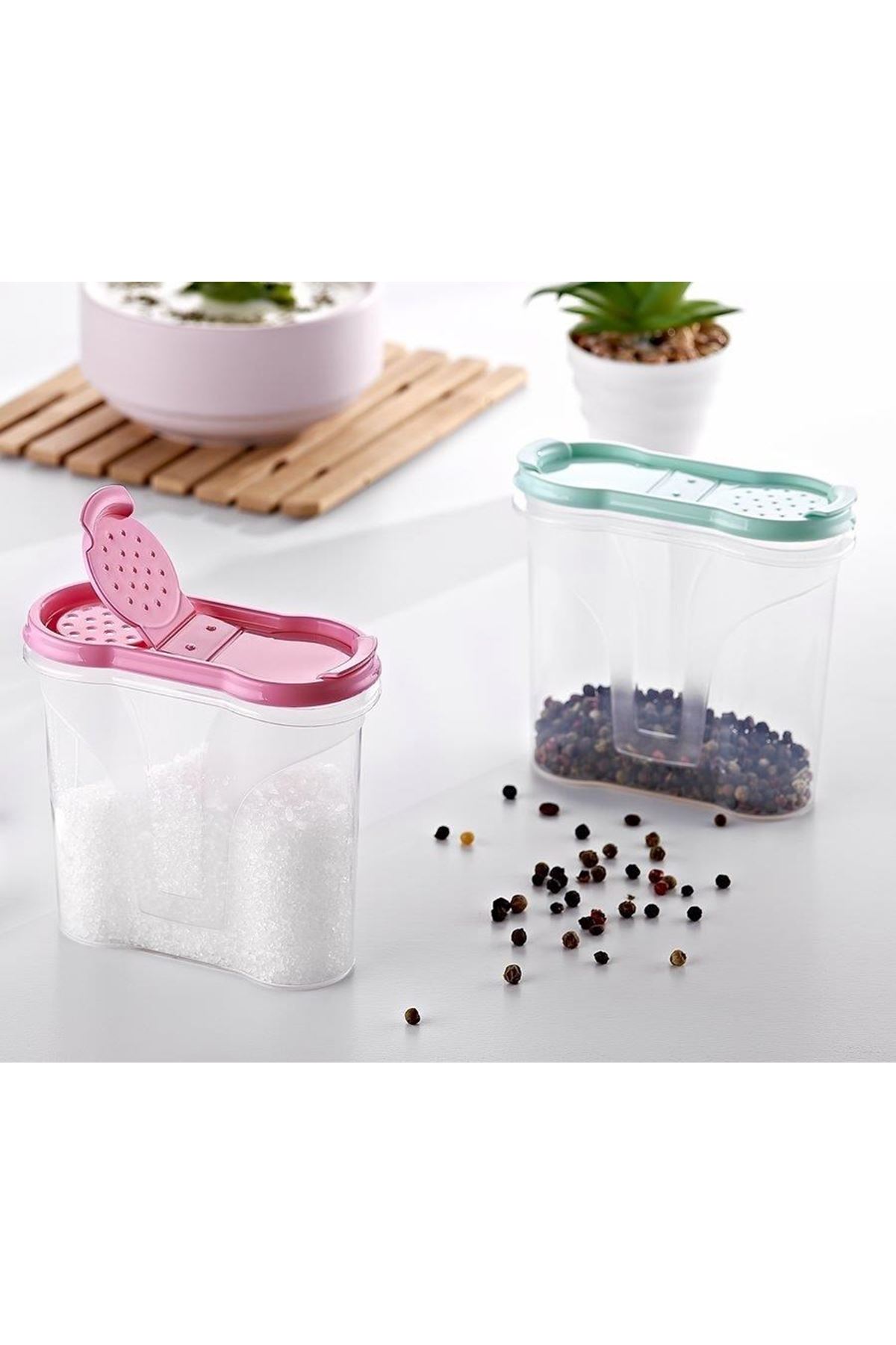 TBL Dekor® Plastik Kapaklı Majör Baharatlık Baharat Saklama Kutusu Kabı