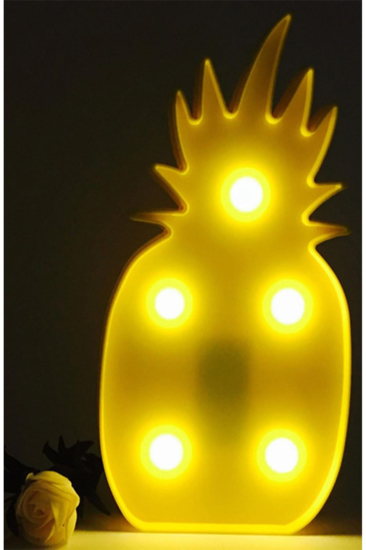 TBL Dekor® Ananas Şeklinde Ledli Dekoratif Eğlenceli Çocuk Gece Lambası