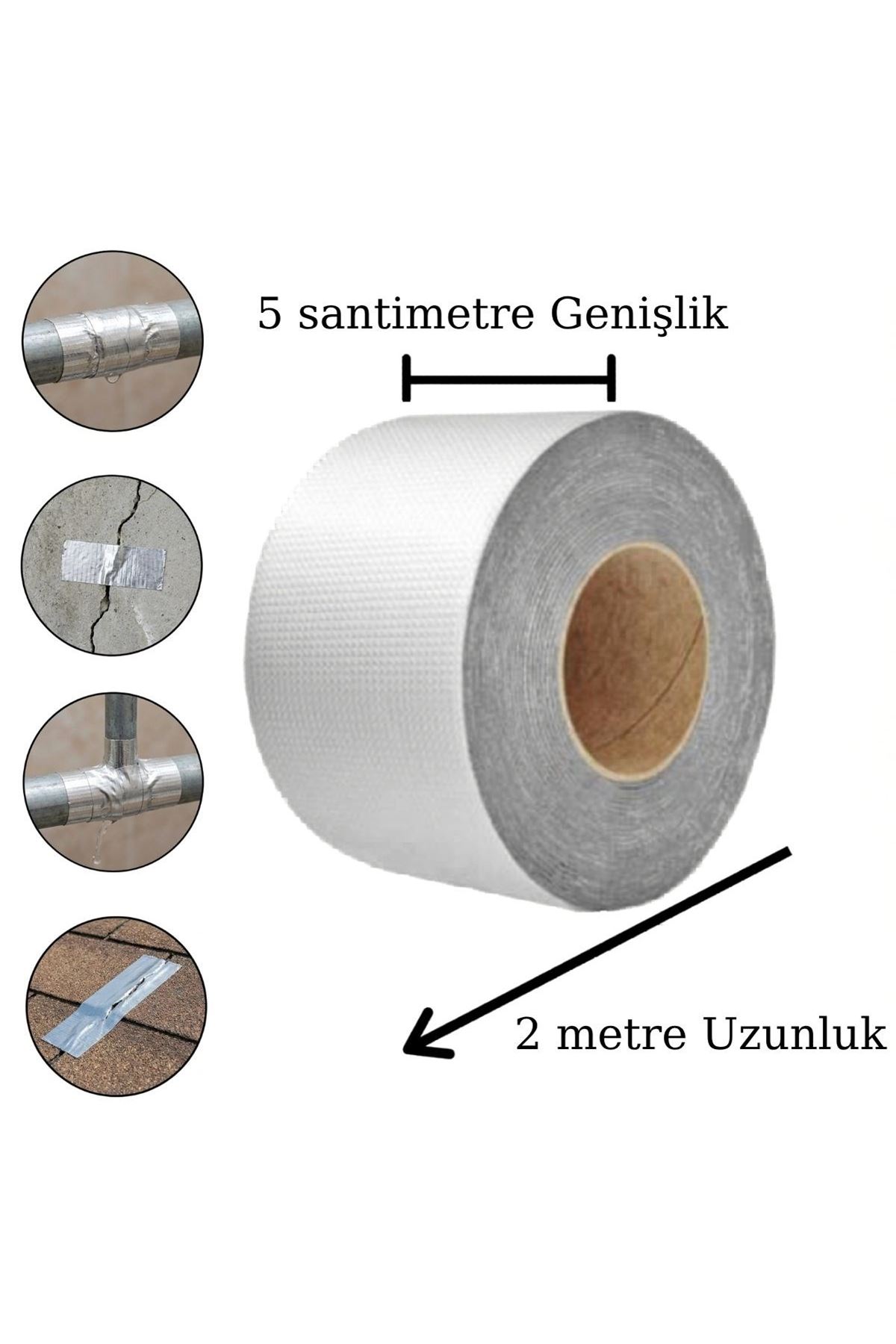 TBL Dekor® 2 Mt Yüksek Sıcaklık Dayanan Su Geçirmez Çatı  Duvar Çatlak Onarıcı Yapışkan Bant Folyo 5 Cm