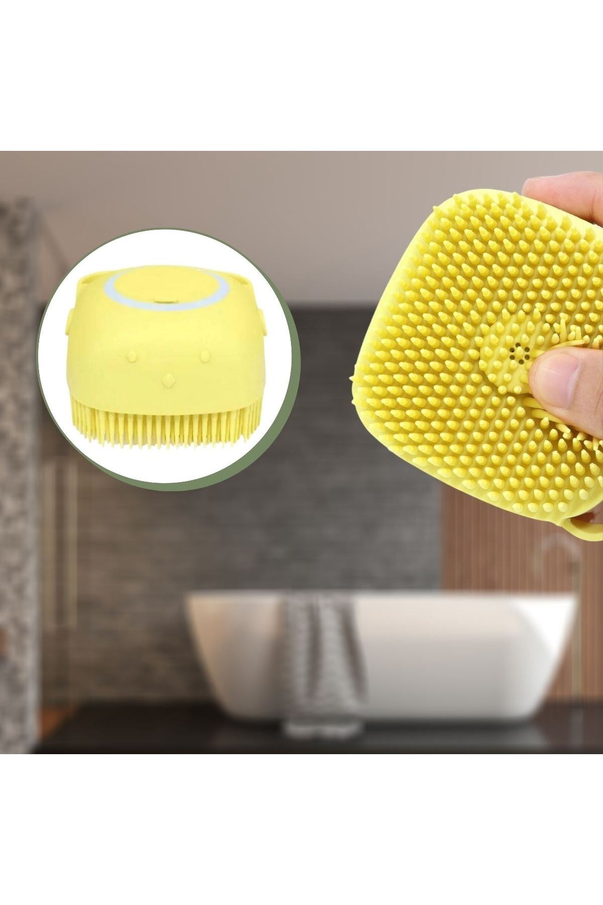 TBL Dekor® Yumuşak Silikon Malzemeli Esnek Jel Hazneli Masaj Fonksiyonlu Etkili Banyo Duş Kese Lifi