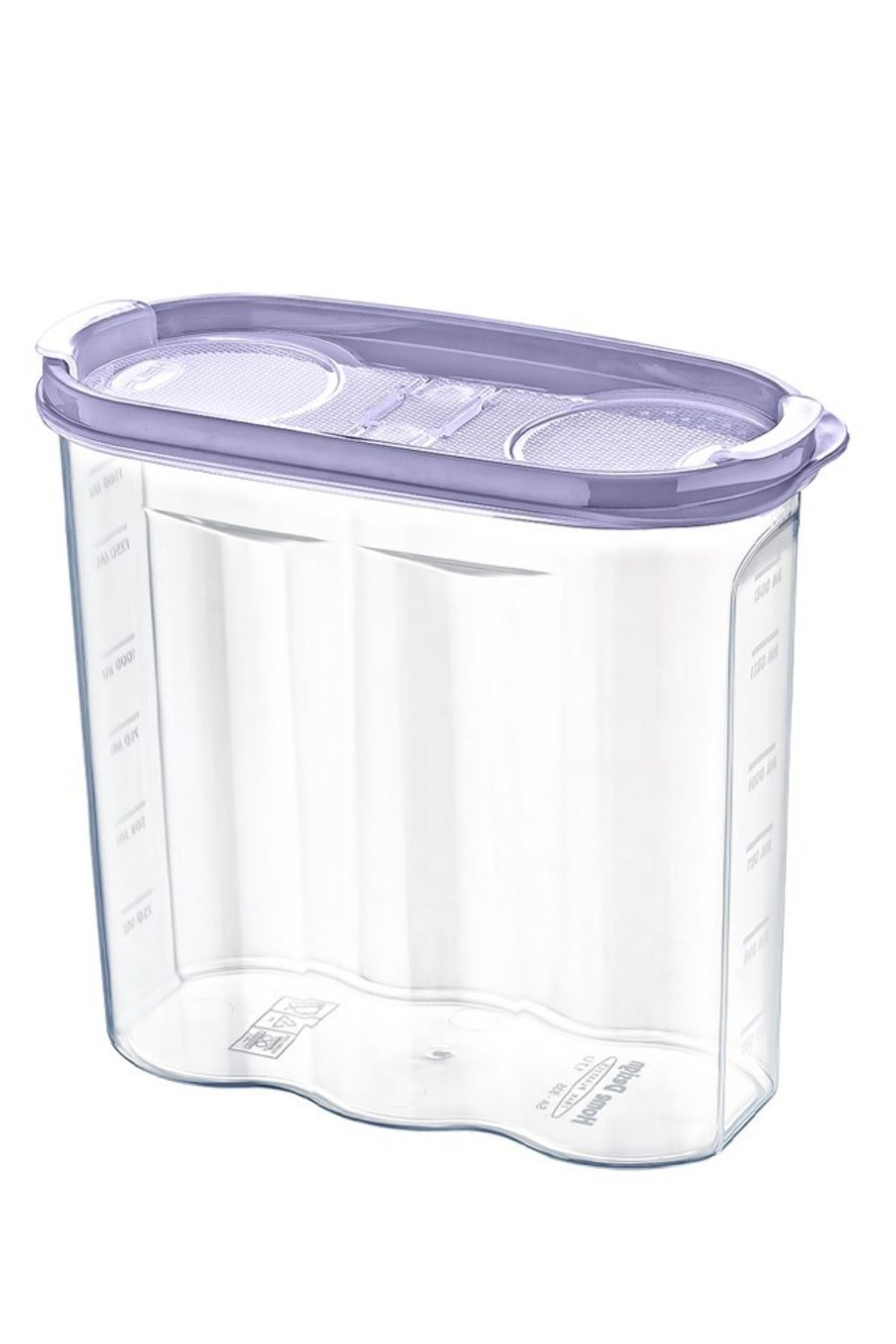 TBL Dekor® 2 Kapaklı Ölçekli Erzak Kuru Gıda Saklama Kutusu Kabı - 1,7 Litre - SA935
