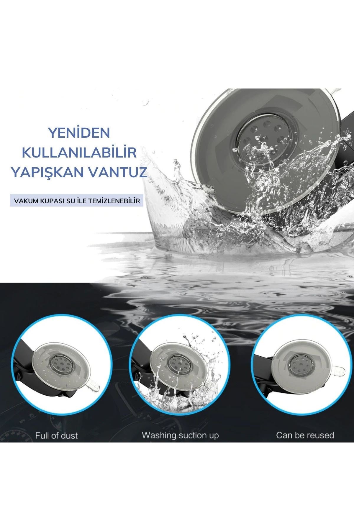 TBL Dekor® 360 Derece Dönen Torpido Üstü Uzunluk Ayarlamalı Vantuzlu Teleskopik Araç Telefon Tutucu
