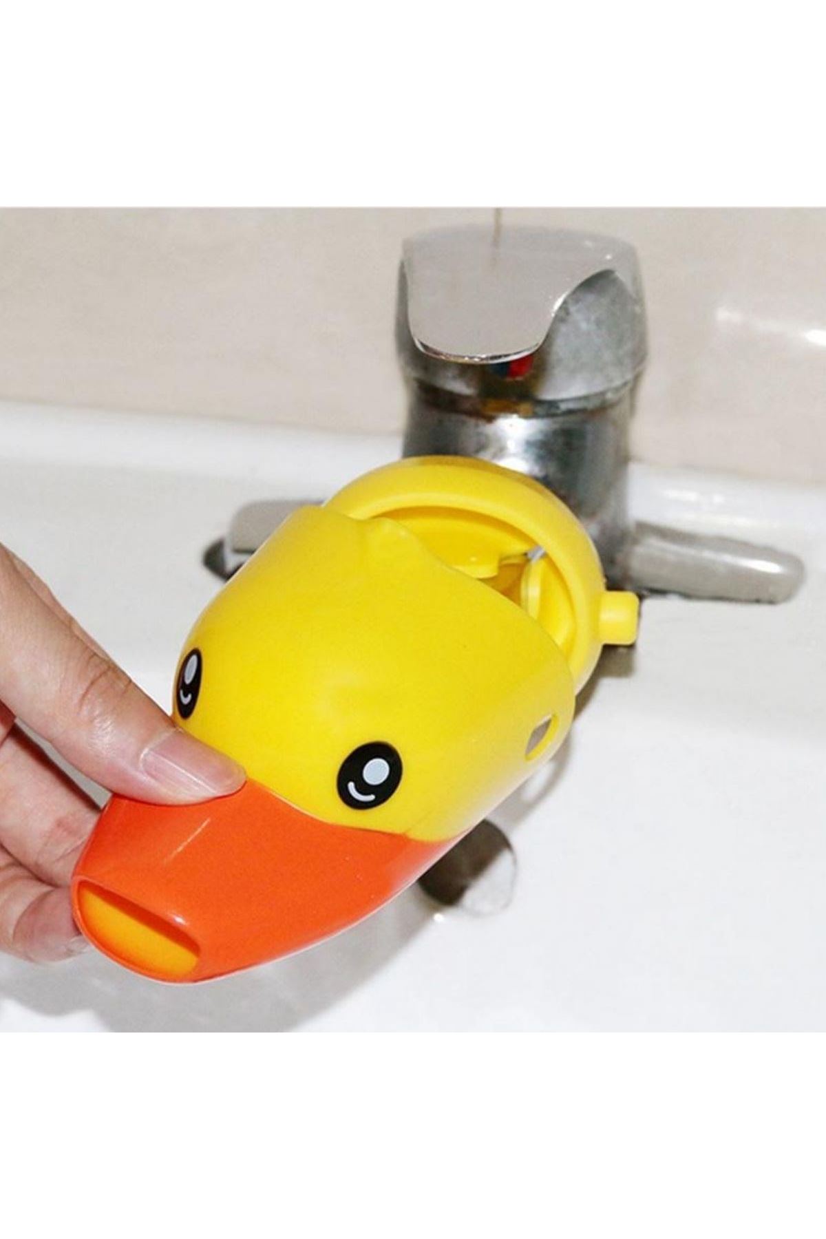 TBL Dekor® Çocuklar İçin Eğitici ve Güvenli Musluk Uzatıcı Genişletici Başlık Aparatı Ördek Figürlü