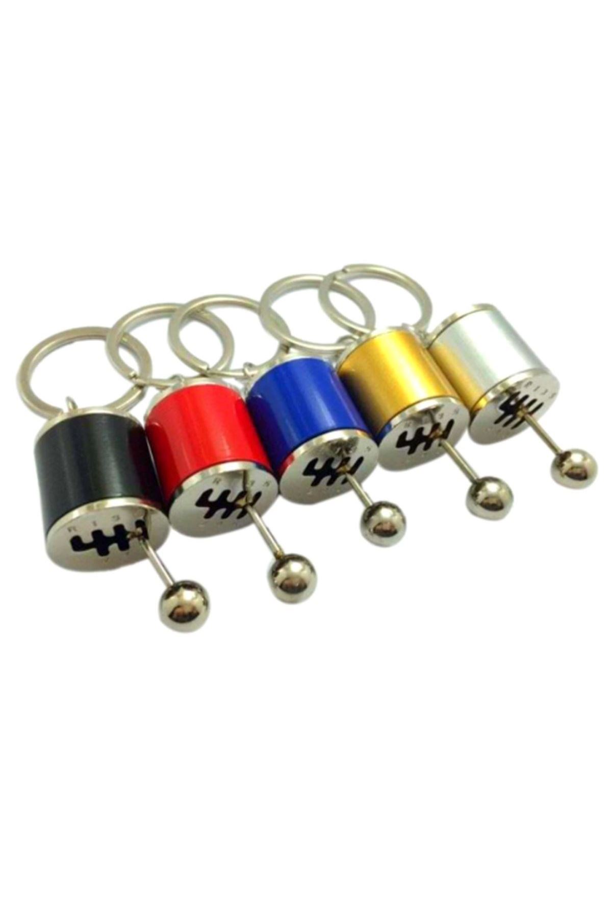 TBL Dekor® Hareketli Araba Vites Anahtarlık Altı Hız Manuel Vites Dişli Shifter Topuzu Metal Anahtarlık