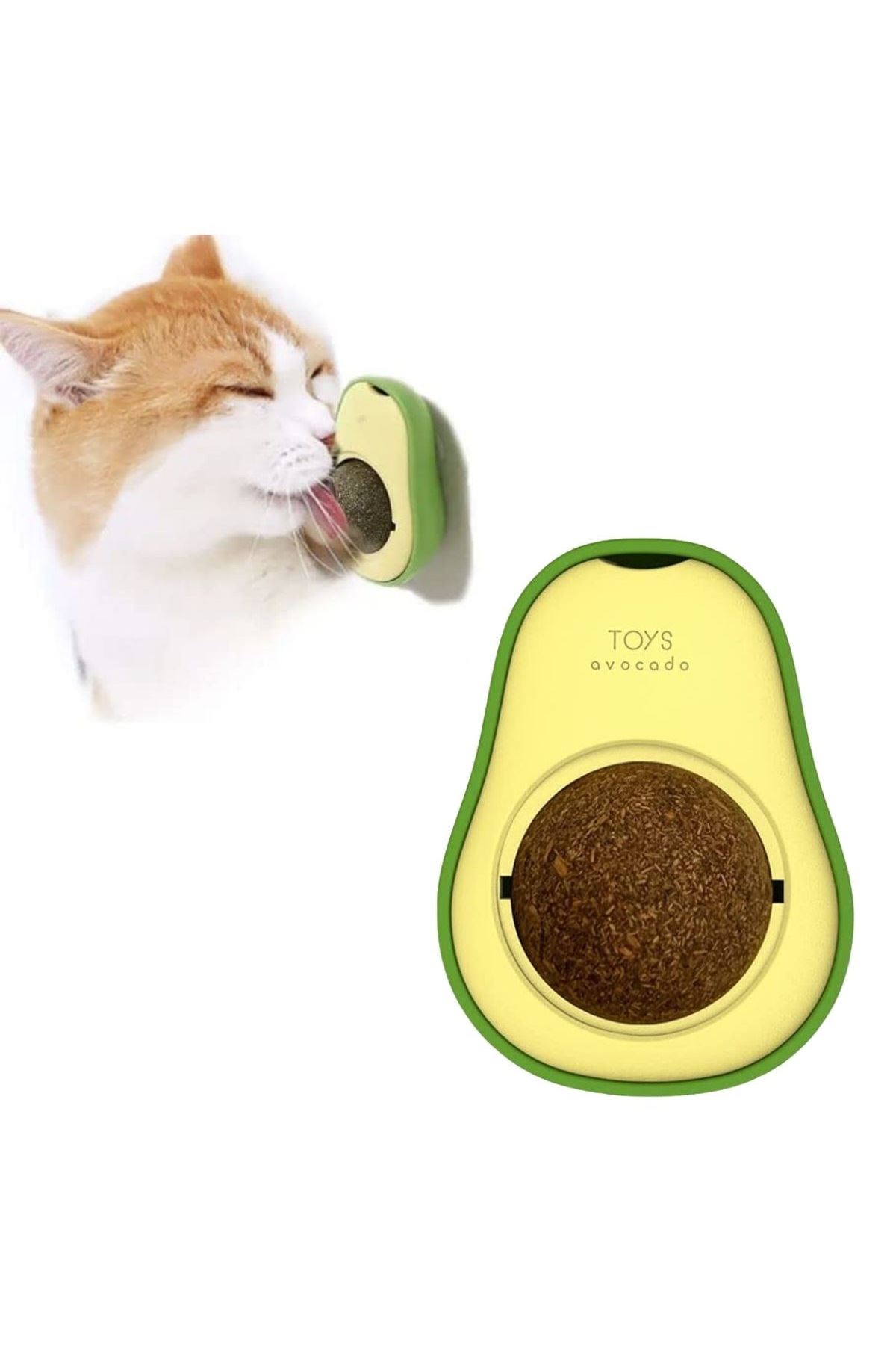 TBL Dekor® Avokado Model Yapışkanlı Kedi Oyuncağı Yenilebilir Kedi Nanesi Otu
