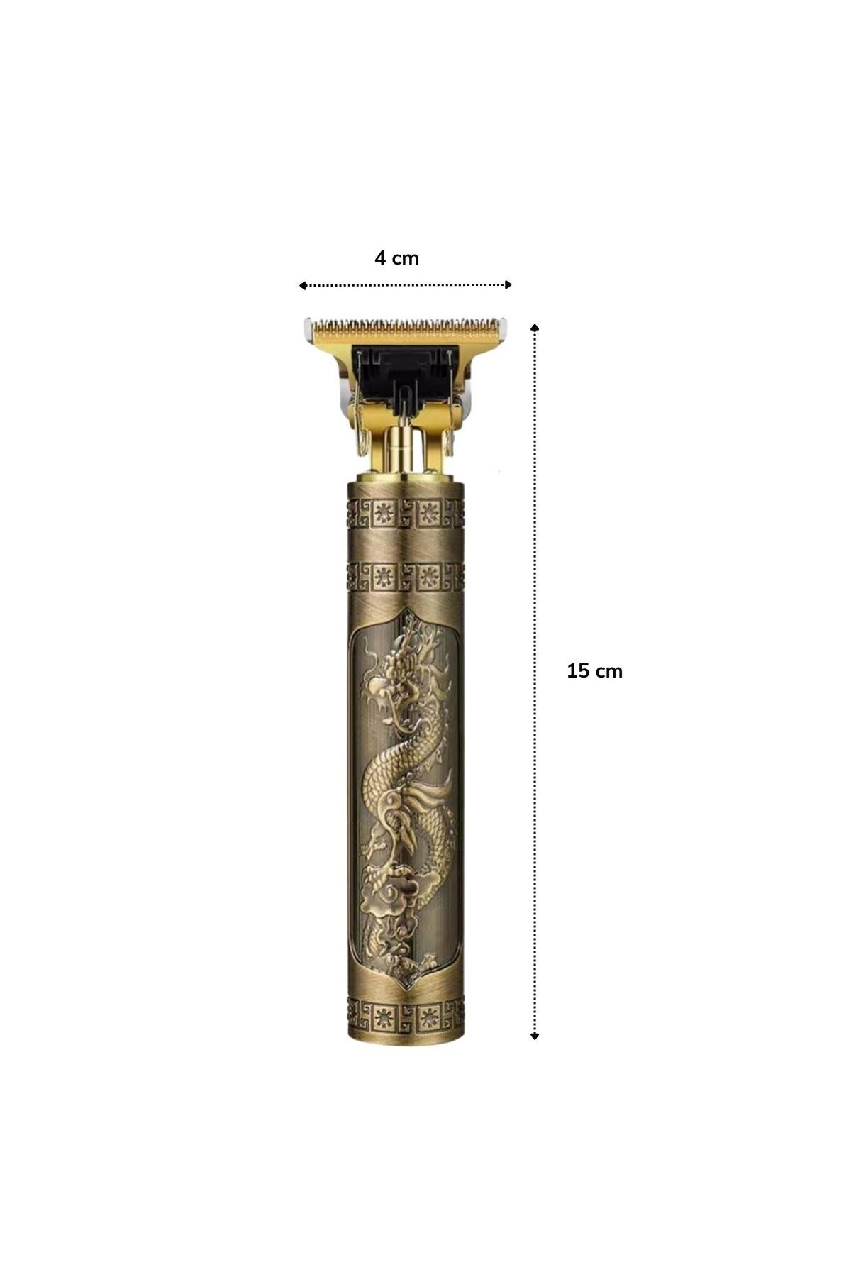 TBL Dekor® Vintage Görünümlü Güçlü 4 Farklı Başlıklı USB ŞarjlI Manuel Tıraş Makinası