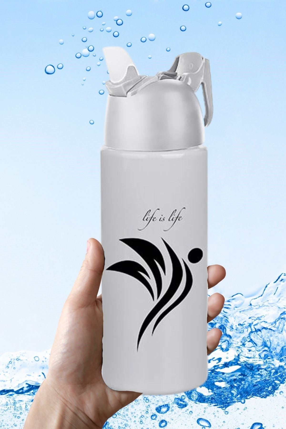 TBL Dekor® Kilitlenebilen Matara Güvenlikli Suluk Sporcu Matarası Spor Su Şişesi İçecek Şişesi 700ml