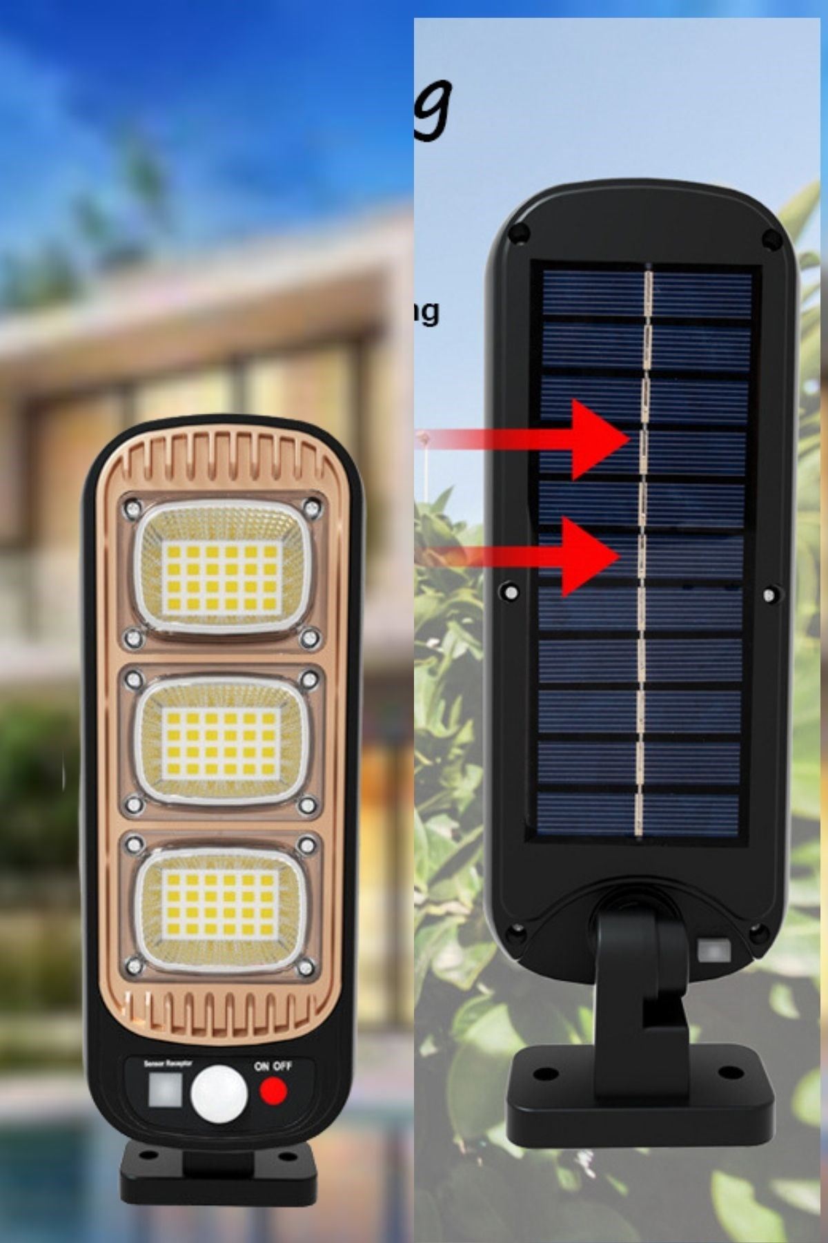 TBL Dekor® Sensörlü Güneş Enerjisi İle Şarj Olabilen Duvara Monte Solar Aydınlatma  GL-84069