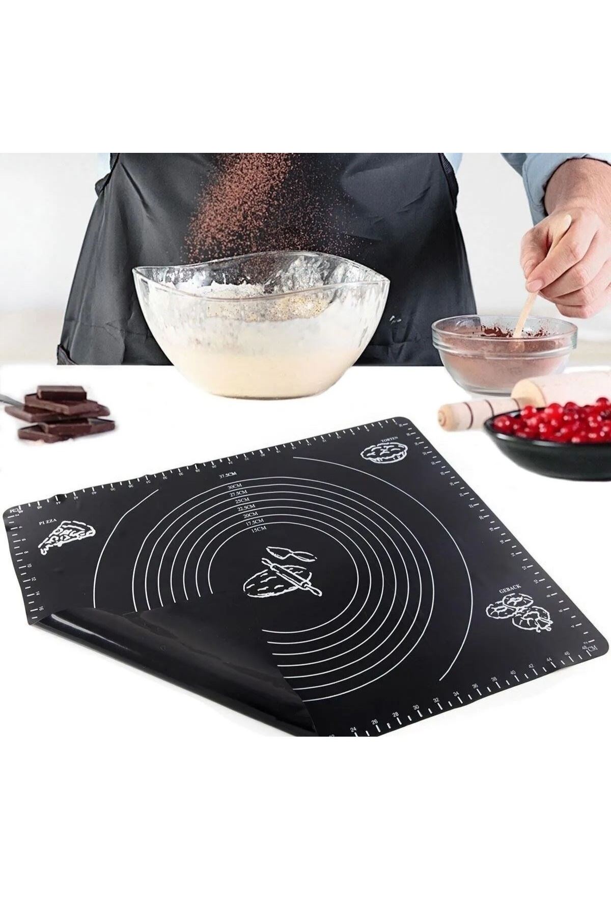 TBL Dekor® Silikon Çok Amaçlı Geniş Hamur Matı Hamur Açma Matı 40*50 cm