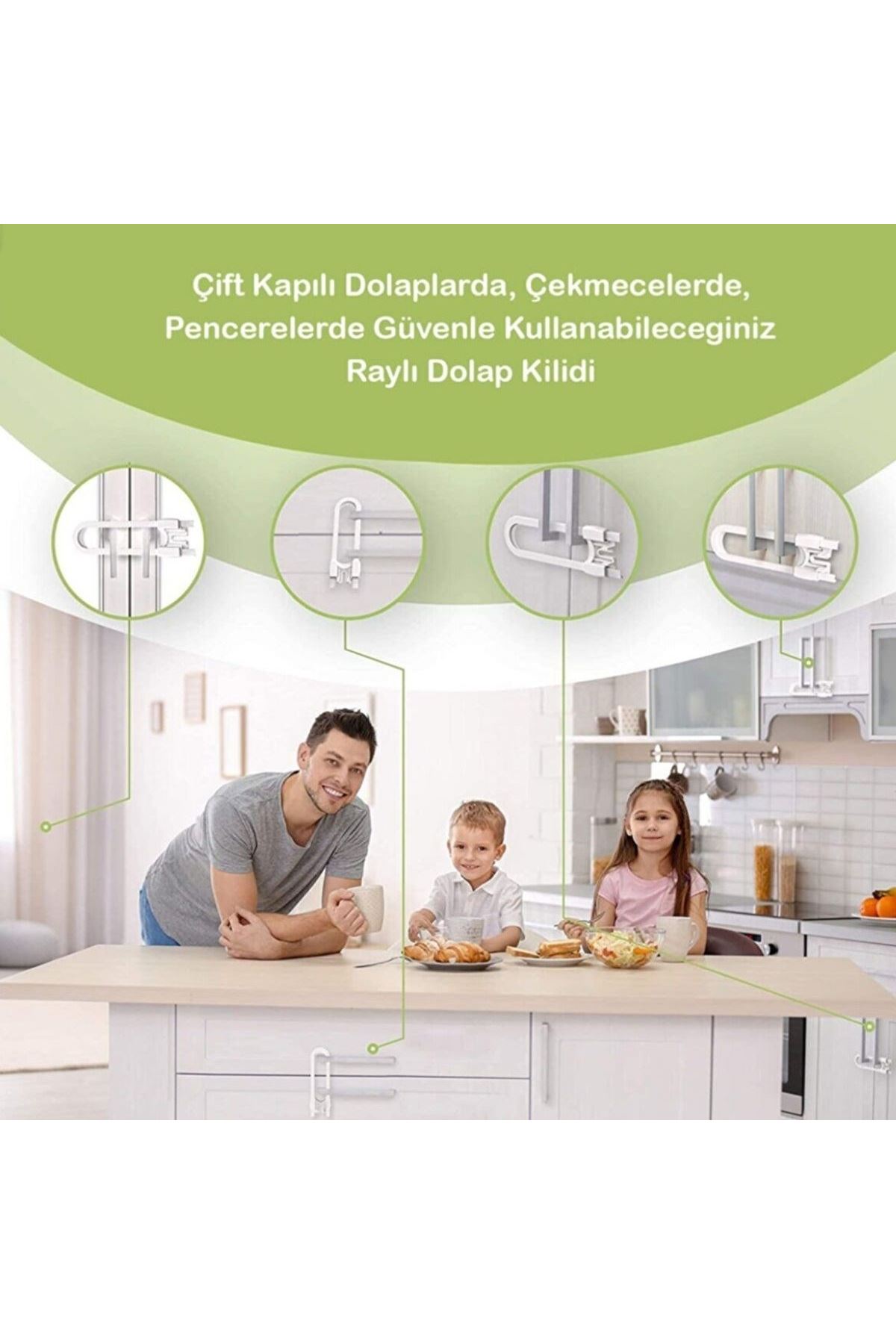 TBL Dekor® Bebek Çocuk Çekmece ve Dolap Koruma Raylı Güvenlik Sistemi Emniyet Kilidi