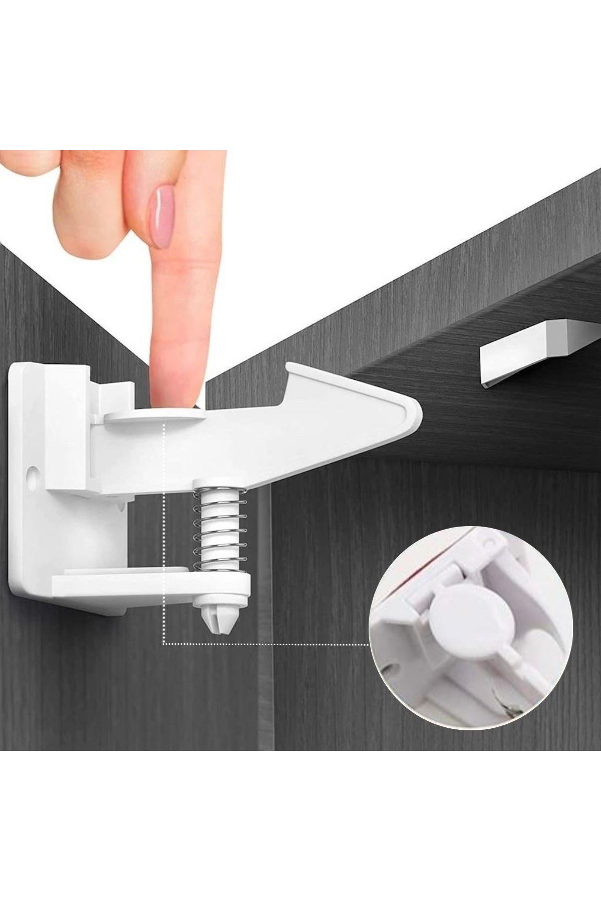 TBL Dekor® Bebek Çocuk Güvenliği Korumalı Yapışkan Çekmece ve Dolap İçin Tutucu Gizli Güvenlik Kilidi
