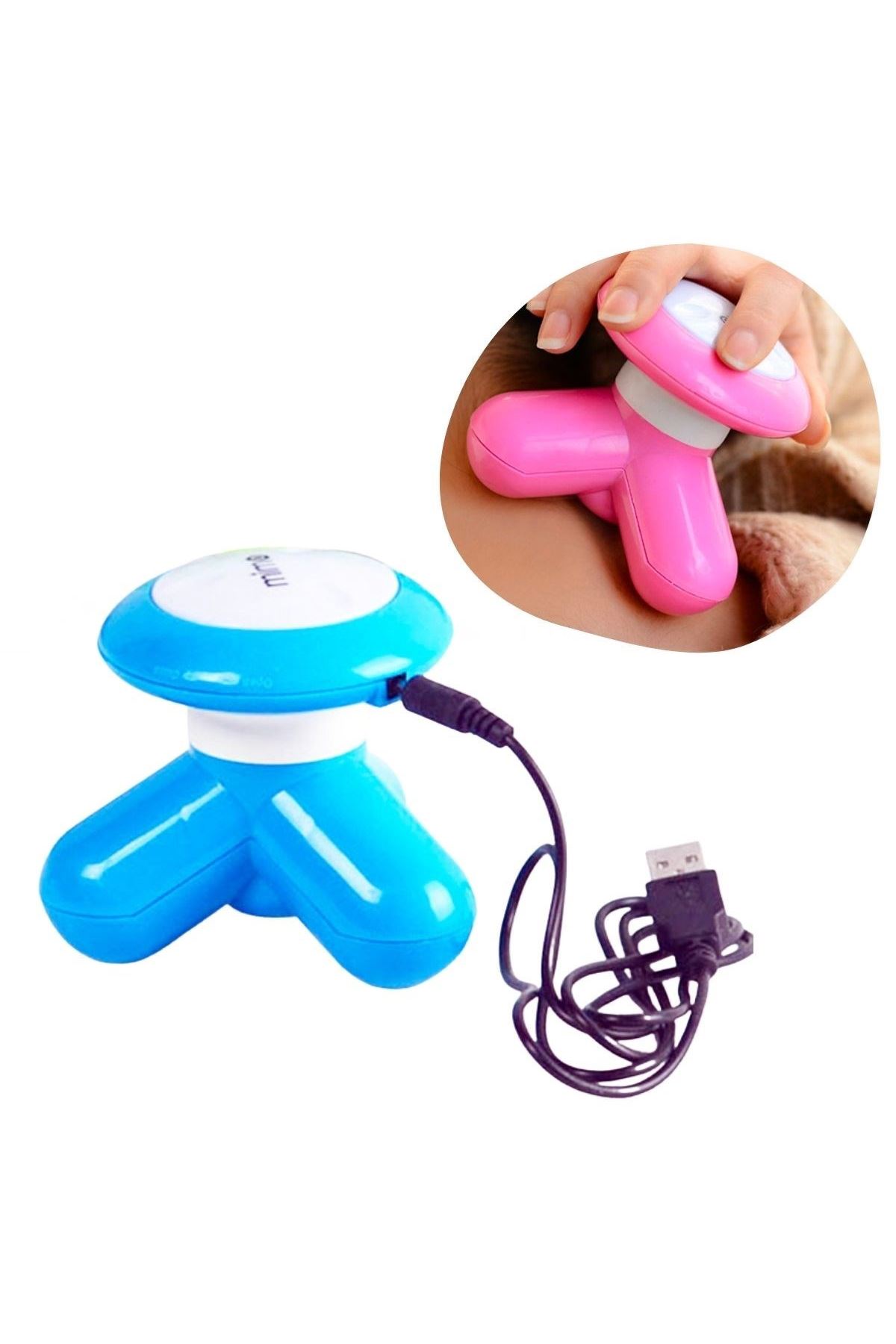 TBL Dekor® 3 Başlıklı Titreşimli USB Şarjlı Mini El Masaj Aleti