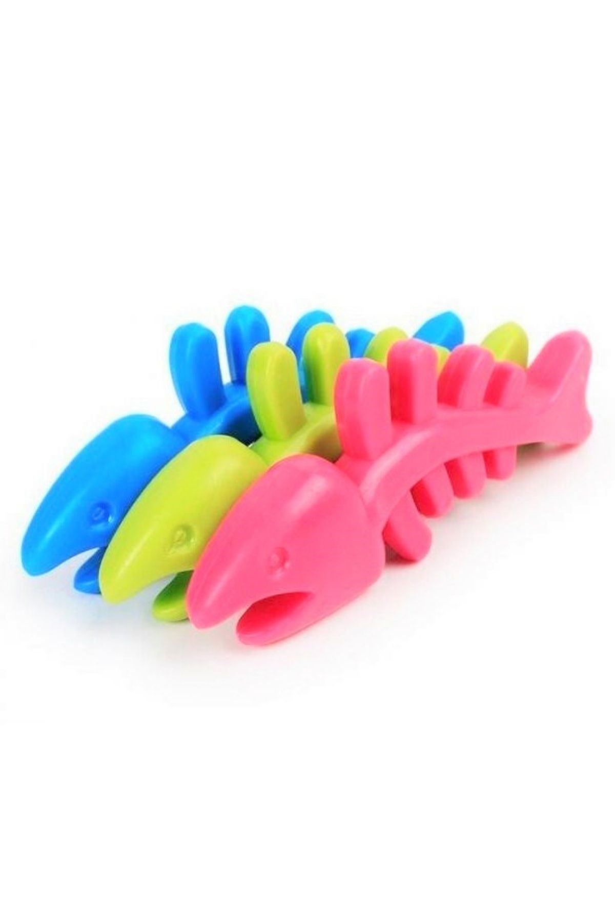 TBL Dekor® Balık Kemiği İskelet Şekilli Renkli Plastik Kedi Oyuncağı