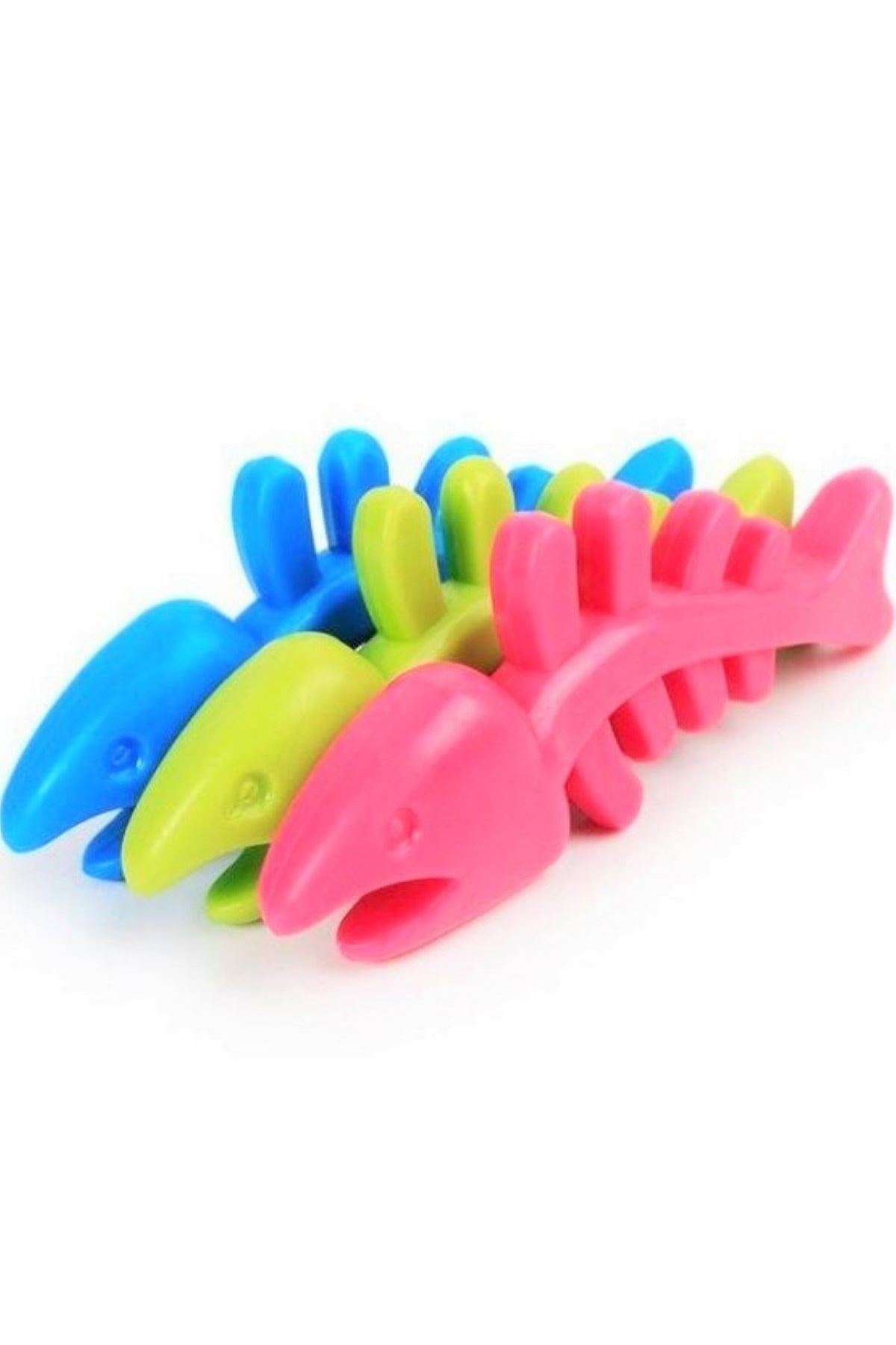 TBL Dekor® Balık Kemiği İskelet Şekilli Renkli Plastik Kedi Oyuncağı