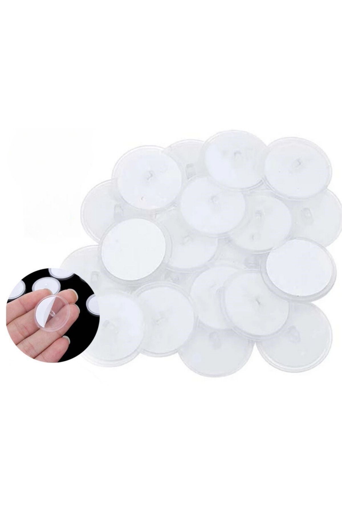 TBL Dekor® 20 Adet Şeffaf Yuvarlak 3 Cm Çaplı Güçlü Disk Yapışkanlar
