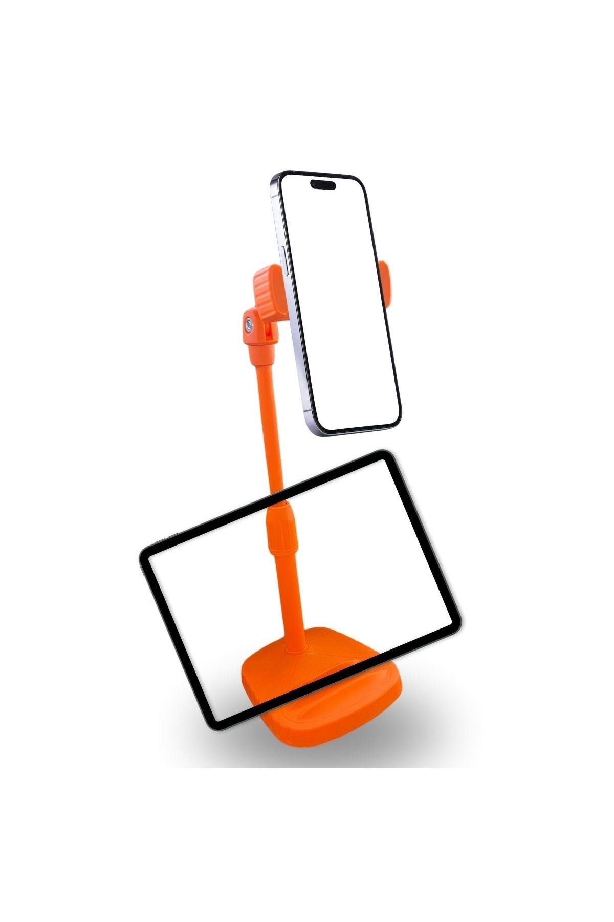 TBL Dekor® Masa Üstü Tablet ve Telefon Tutucu Plastik Aparat Turuncu Telefon Standı