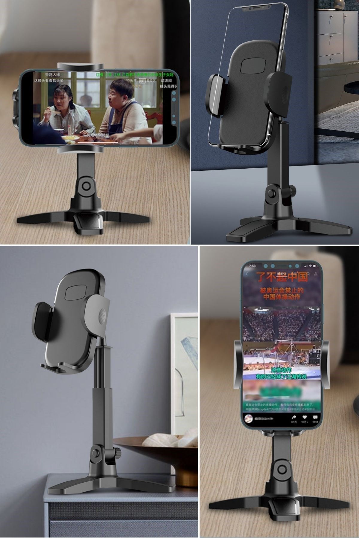 TBL Dekor® Masaüstü Telefon Standı 360 Derece Dönebilen Başlıklı Ayaklı Telefon Tripodu