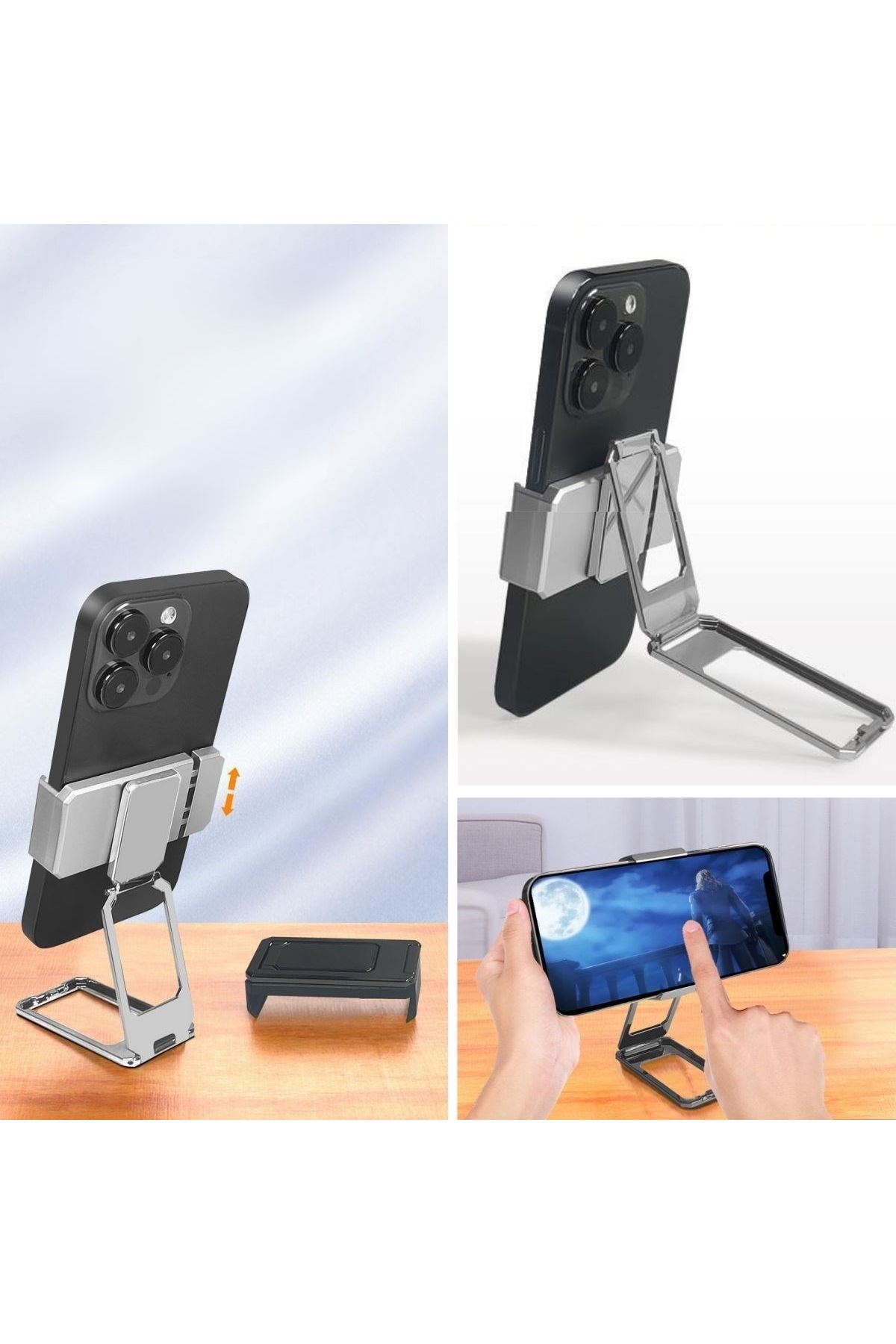 TBL Dekor®  360 derece Dönen Tüm Telefon Tipleri İle Uyumlu Metal Telefon Standı Braket