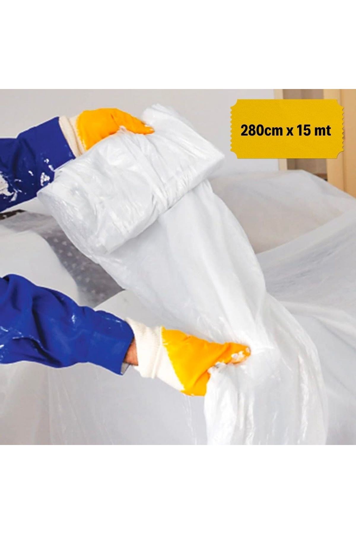 TBL Dekor®  Boya Badana Eşya Koruma Hışır Örtüsü 280cm x 15 mt  Yapışkanlı Hışır Örtü