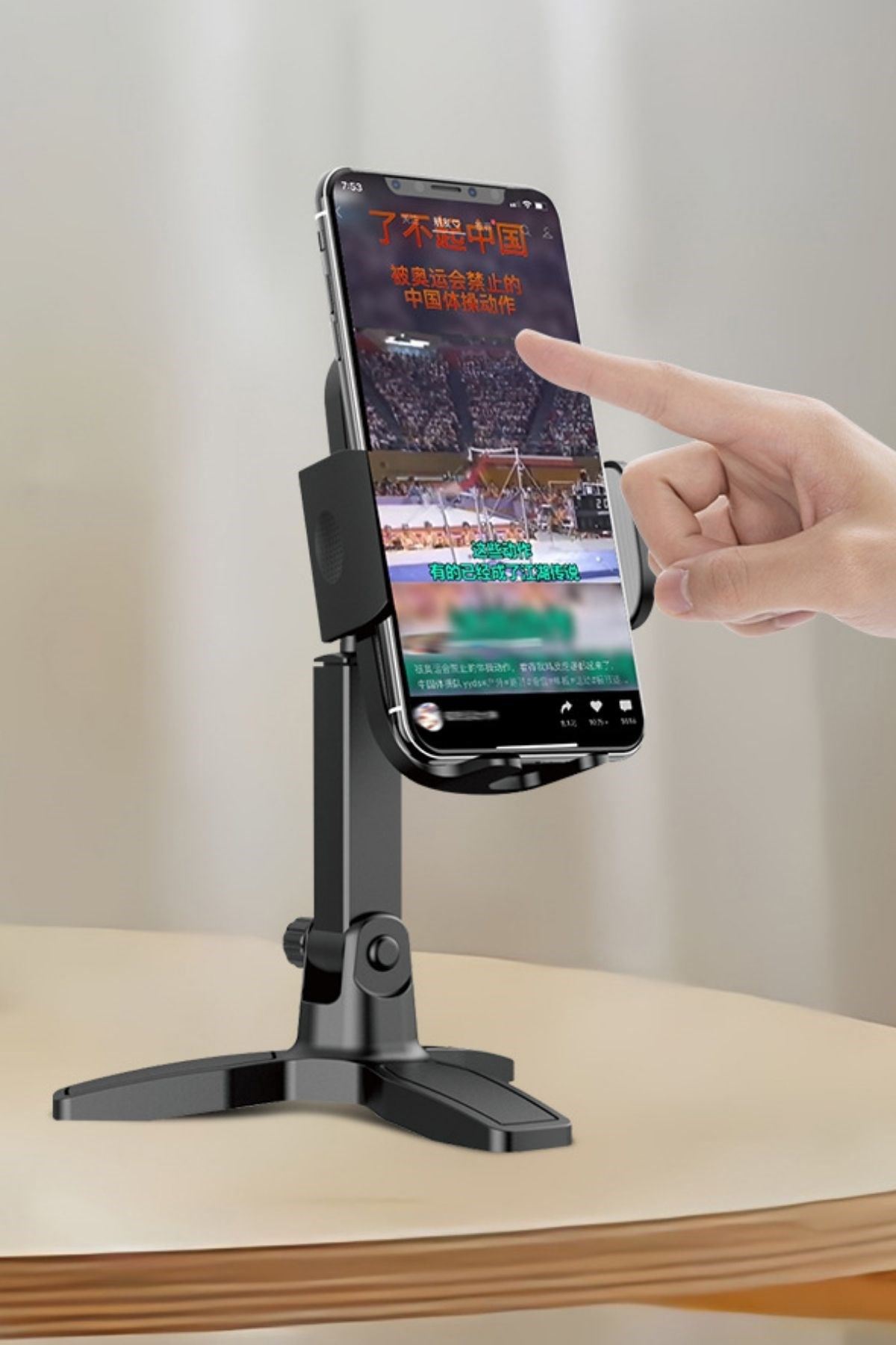 TBL Dekor® Masaüstü Telefon Standı 360 Derece Dönebilen Başlıklı Ayaklı Telefon Tripodu