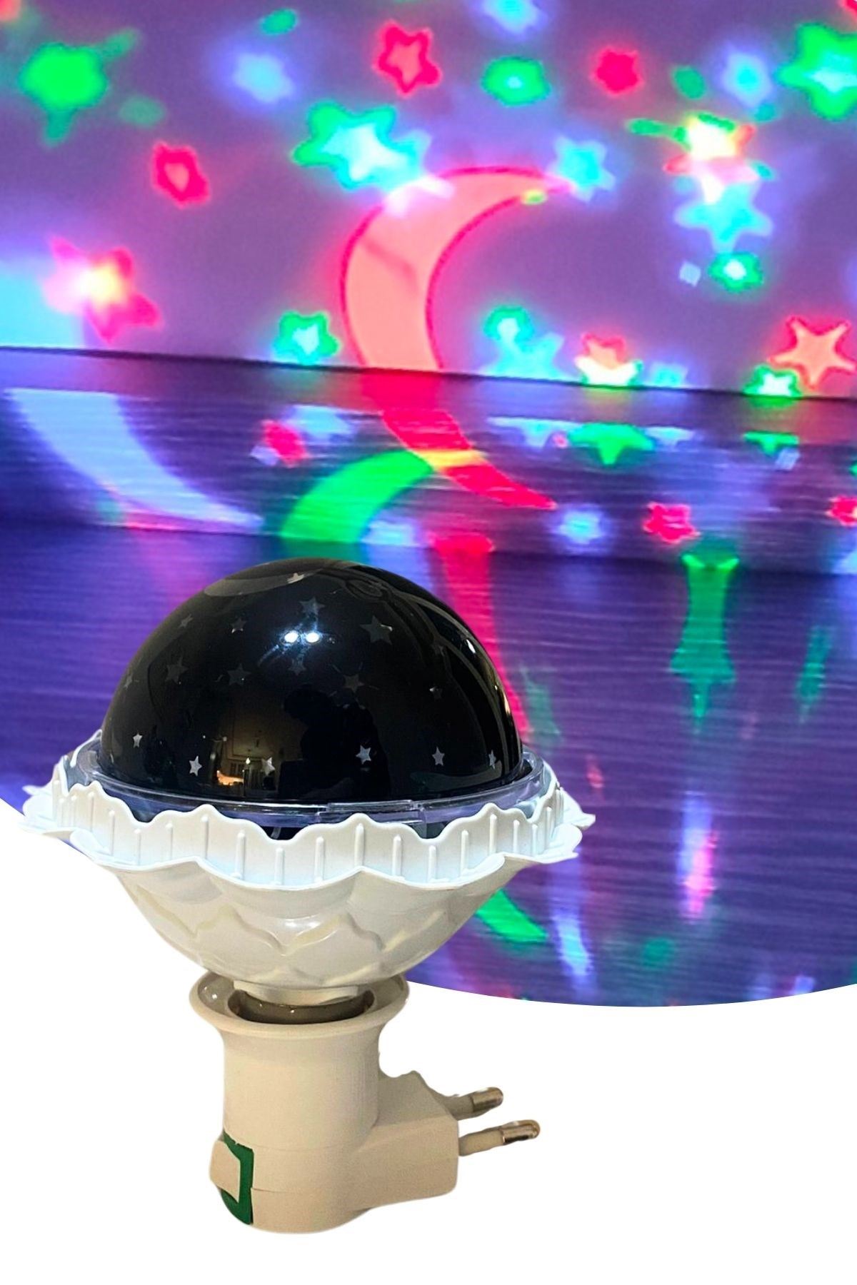 TBL Dekor® Kristal Gökyüzü Modlu Yıldızlı Hareketli 360 Derece Dönen Kristal Led Ampül