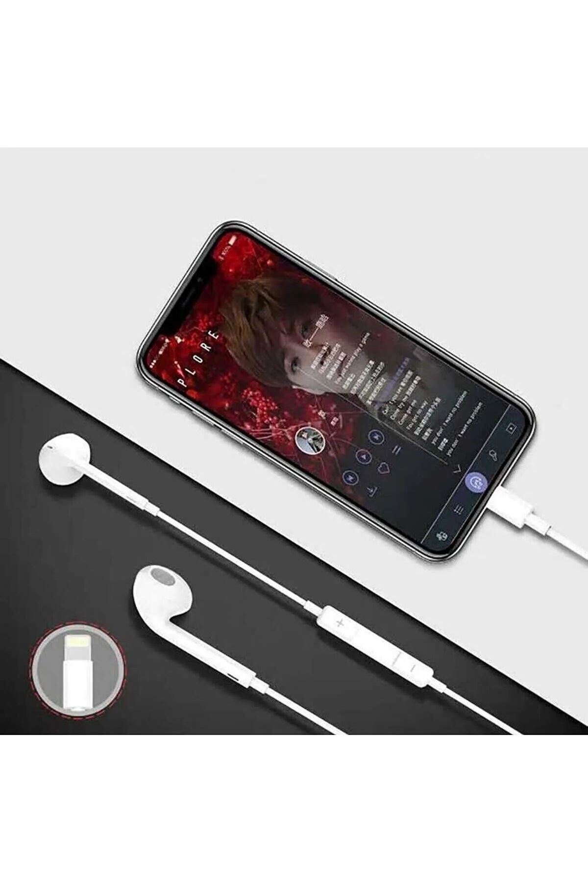 TBL Dekor® İphone Ucu Çıkışlı Pop Up Kulakiçi Yumuşak Kontrol Tuşlu Kulaklık