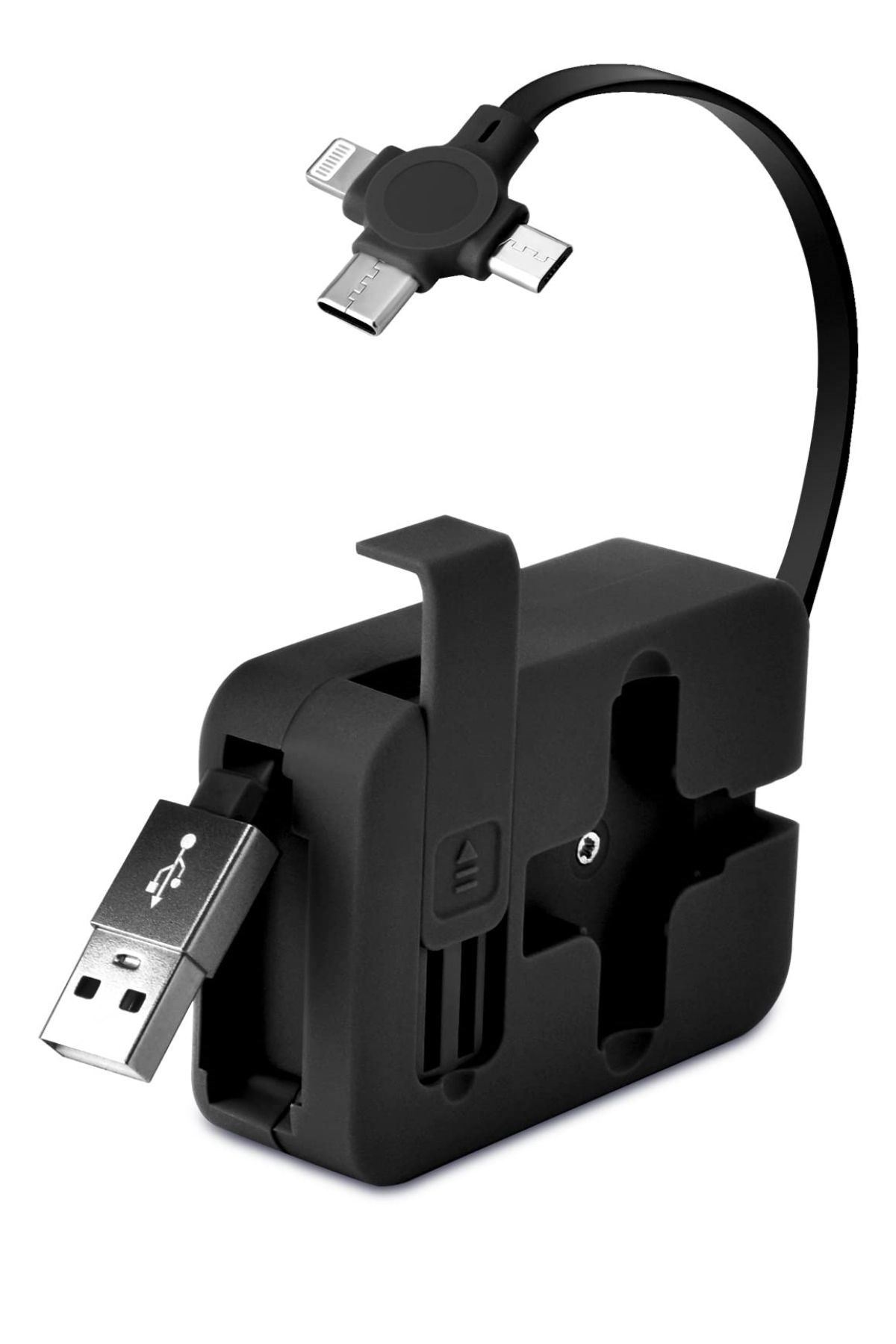 TBL Dekor® Cep Tipi Telefon Tutuculu Makaralı Uzayıp Kısalabilen 3'ü 1 Arada USB Şarj Kablosu