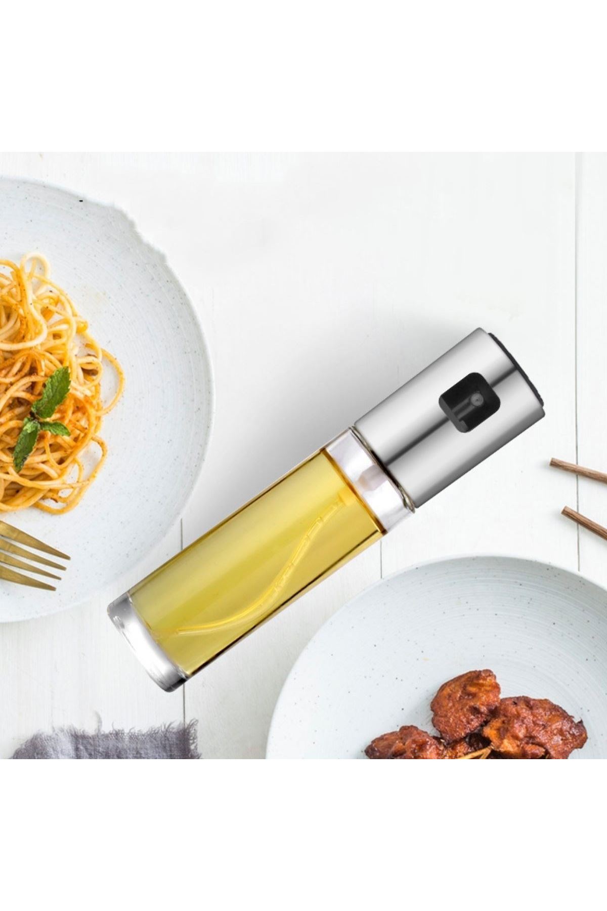 TBL Dekor® 100ml Kapasiteli Şeffaf Spreyli Yağdanlık Sosluk Yağ Püskürtücü Yağ Şişesi