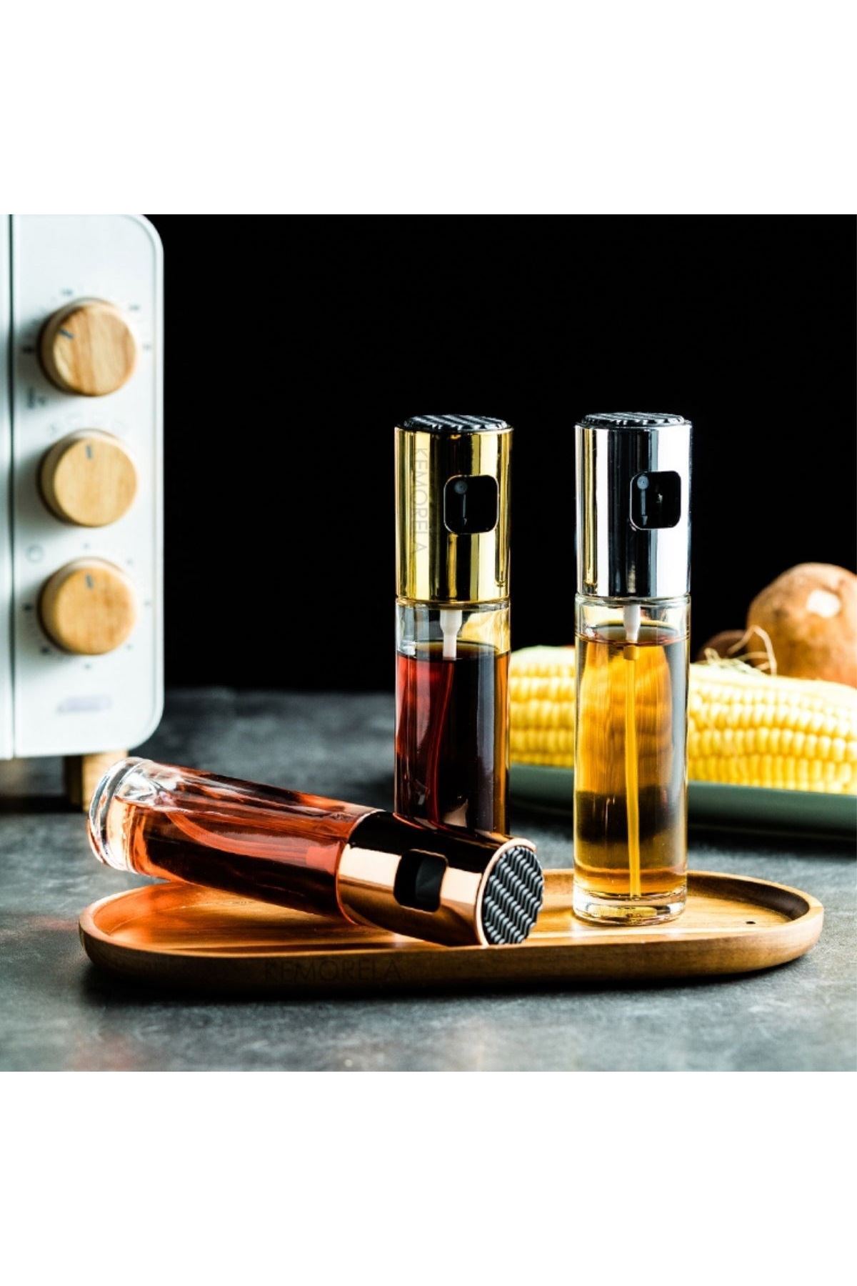 TBL Dekor® 100ml Kapasiteli Şeffaf Spreyli Yağdanlık Sosluk Yağ Püskürtücü Yağ Şişesi