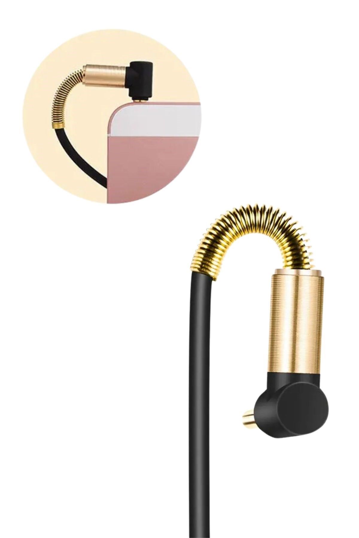 TBL Dekor®  3.5mm AUX Kablosu Jak Erkek Erkek L Tipi 1 Metre Ses Aktarım Kablosu