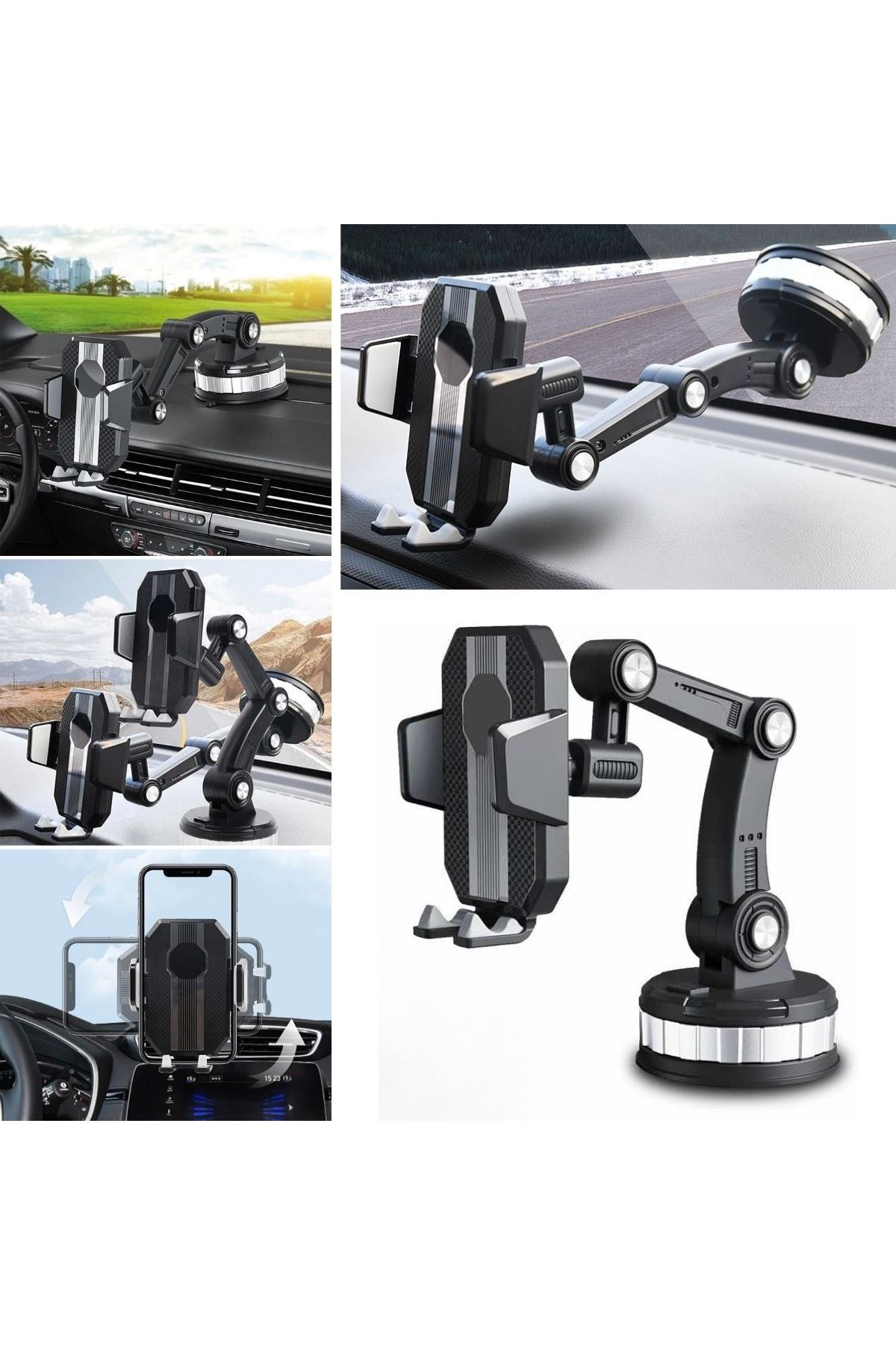 TBL Dekor® Jel Vantuzlu Cama Takılabilen Güçlü 360 Derece Dönebilen Ayarlanabilir Araç Içi Vantuzlu Telefon Tutucu