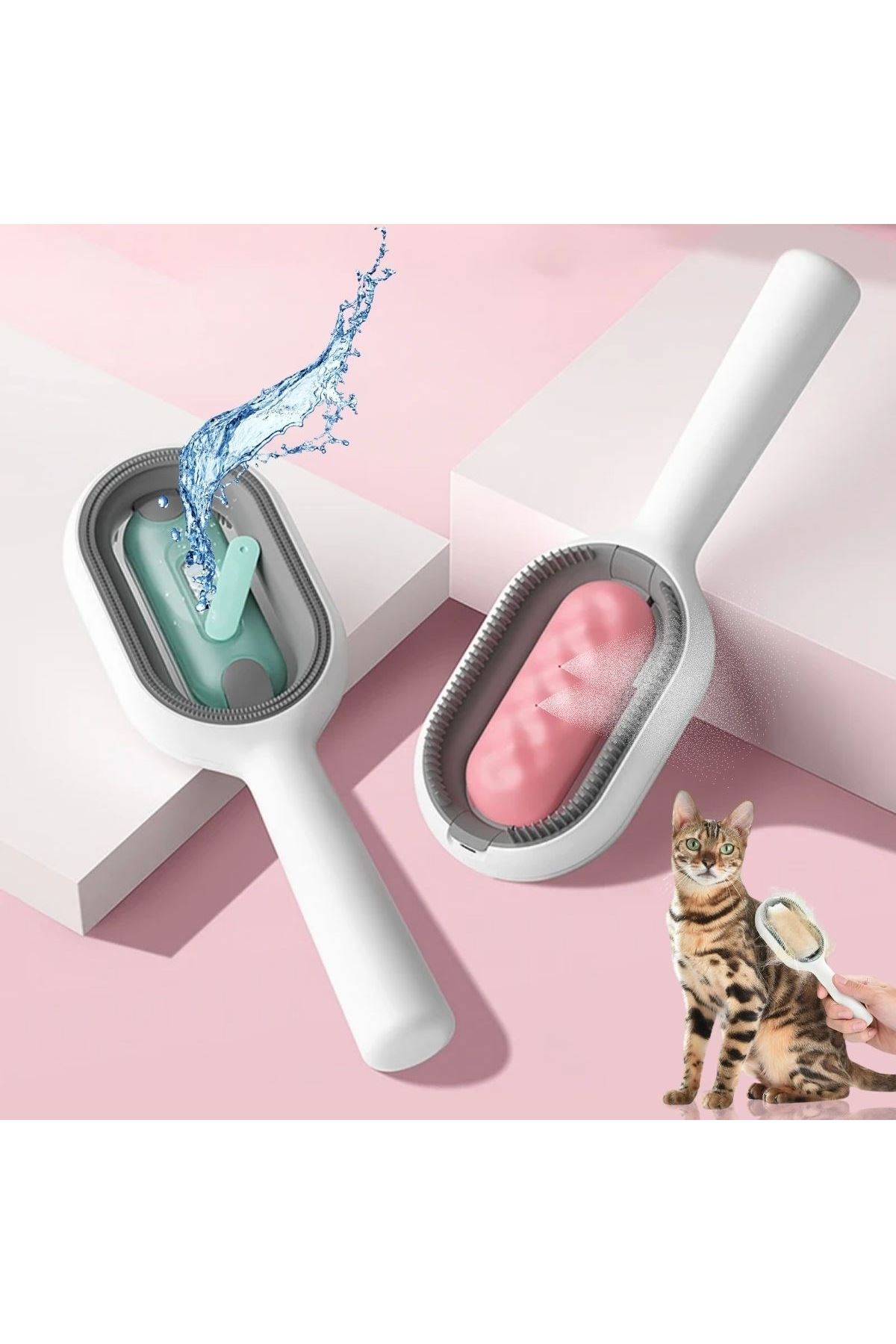TBL Dekor® Su Hazneli Kedi ve Köpek Tüyü Toplamama Fırçası Su Hazneli Pet Tarağı