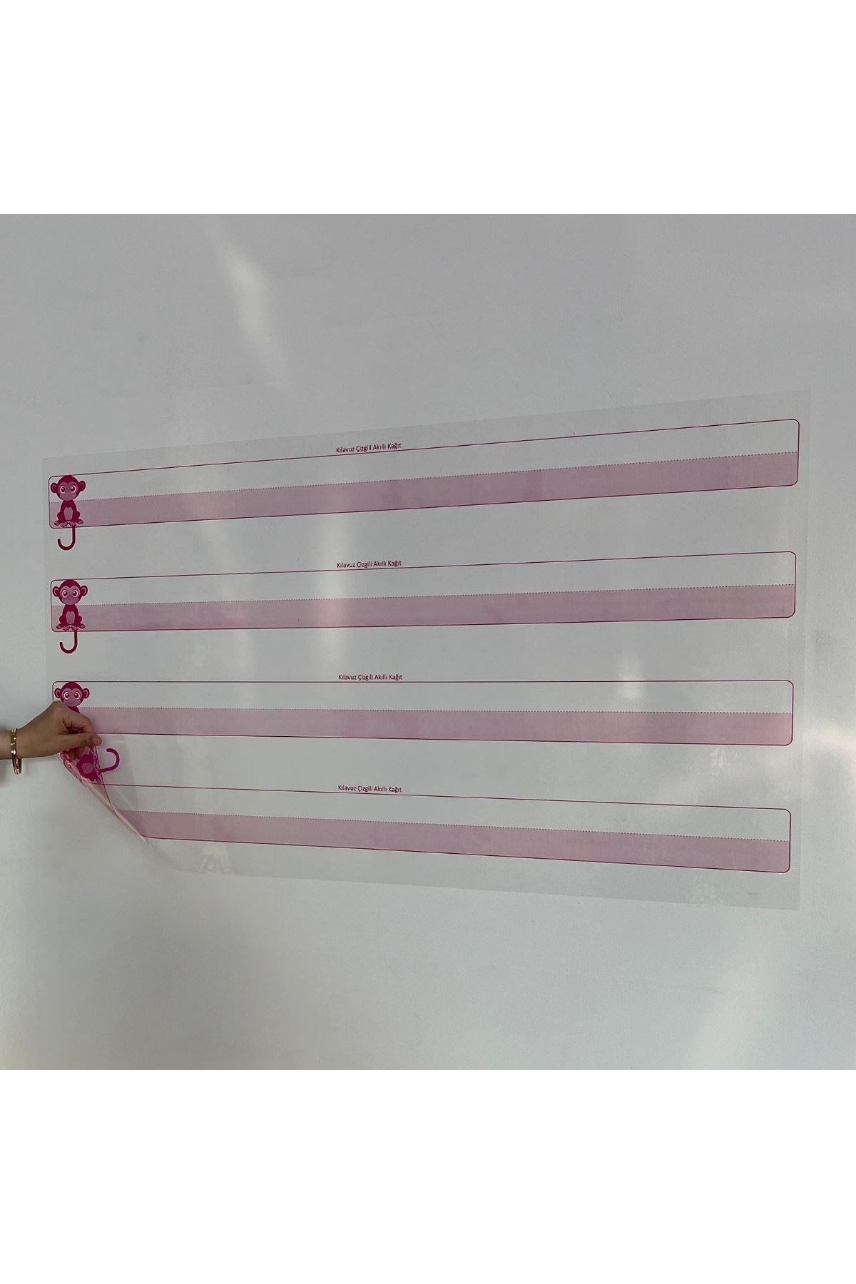 TBL Dekor® Kılavuz Çizgili Akıllı Kağıt Yazı Tahtası Duvarda İz Bırakmaz Statik Yeni Müfredata Uygun 100x56cm