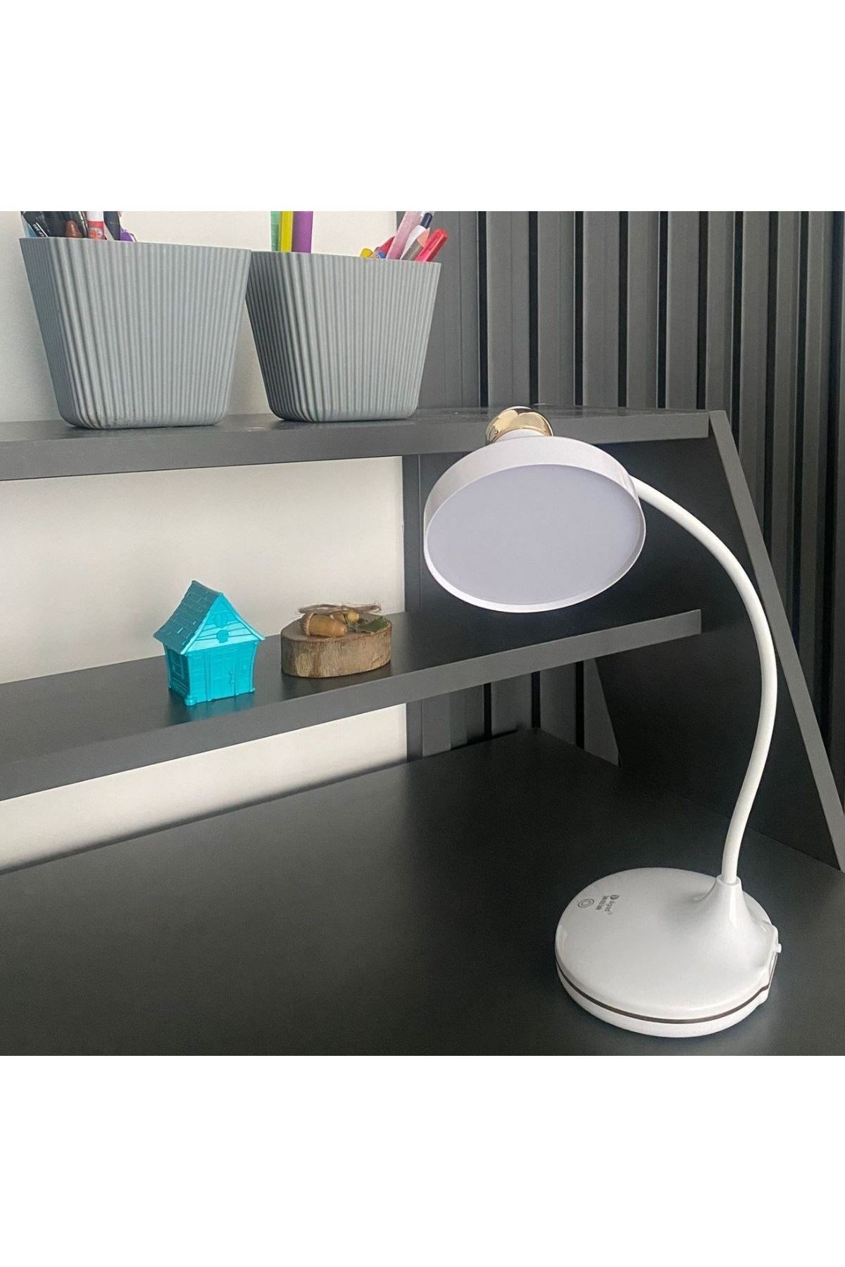 TBL Dekor® Dokunmatik 3 Farklı LED Işıklı Çalışma Masası Üstü Lamba