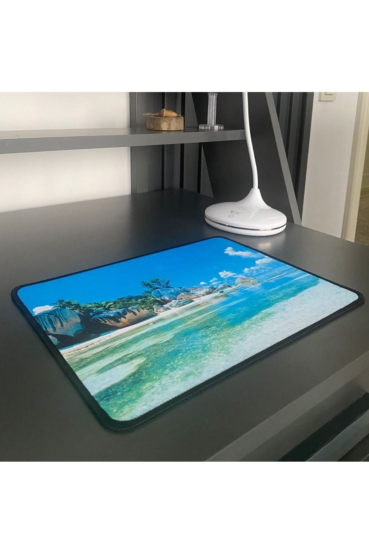 TBL Dekor® 25x32 cm Küçük Boy Mouse Pad Manzara Ada