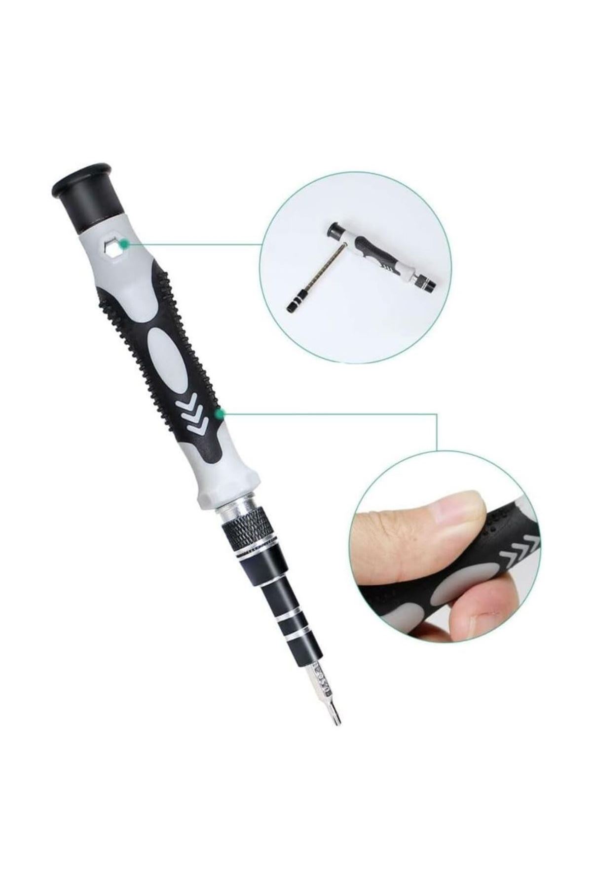 TBL Dekor® Hassas Tornavida Seti Bilgisayar Pc Telefon Onarım Aracı Seti Manyetik 115 in 1 Tornavida Seti