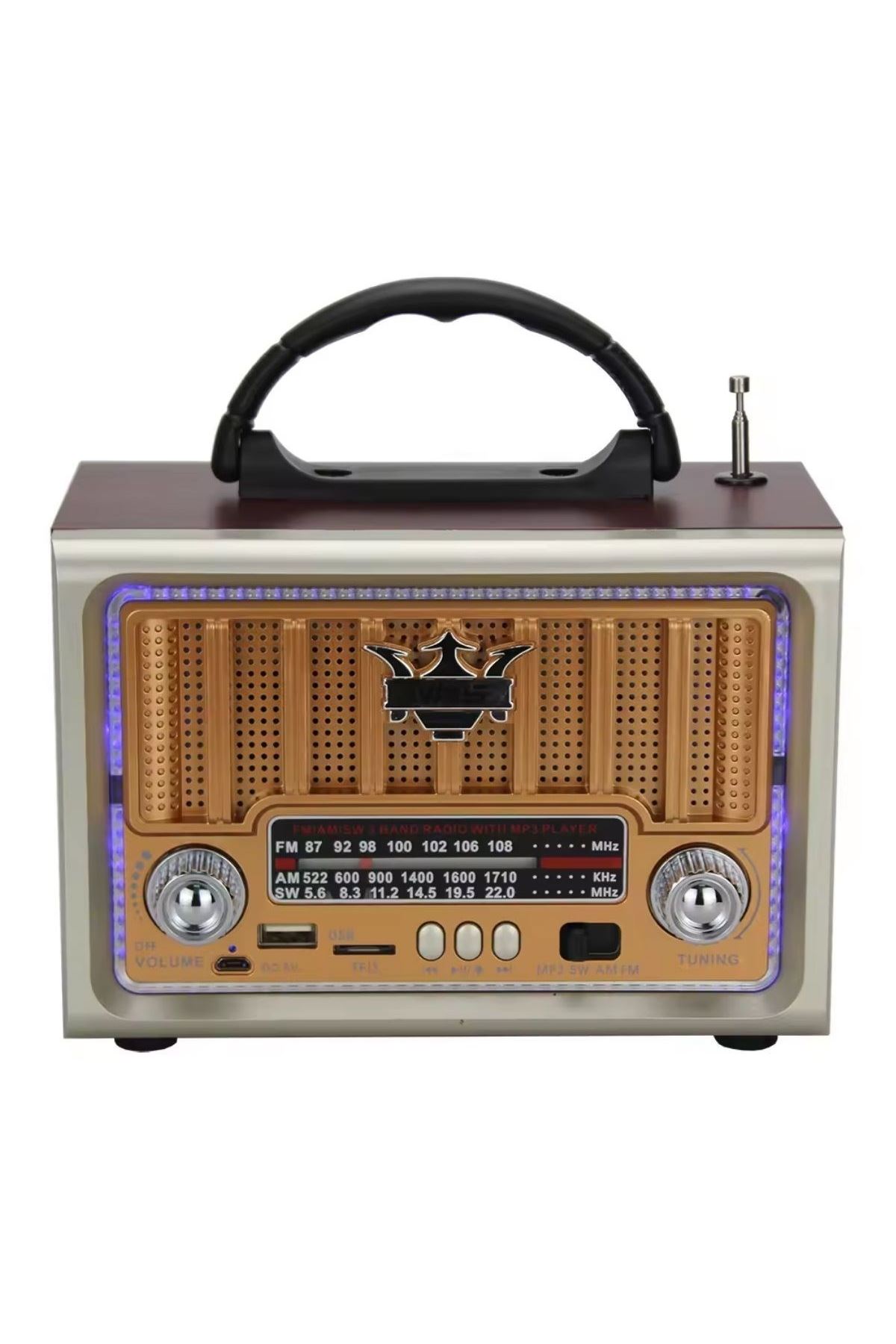 TBL Dekor® Taşınabilir Klasik AM/FM/SW  Retro Nostaljik Radyo