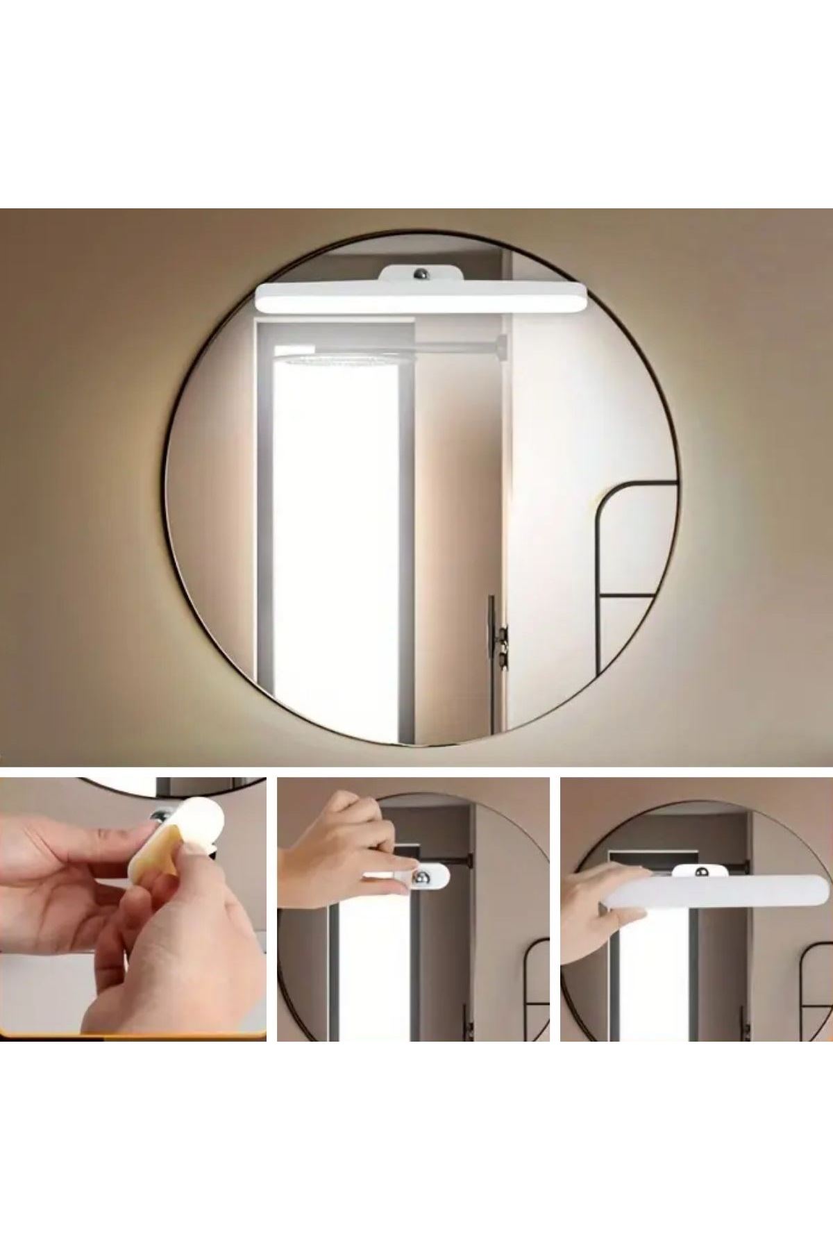 TBL Dekor® Dokunmatik USB İle Şarj Olabilen 27 cm Led Aydınlatma Makyaj Aynası Işığı