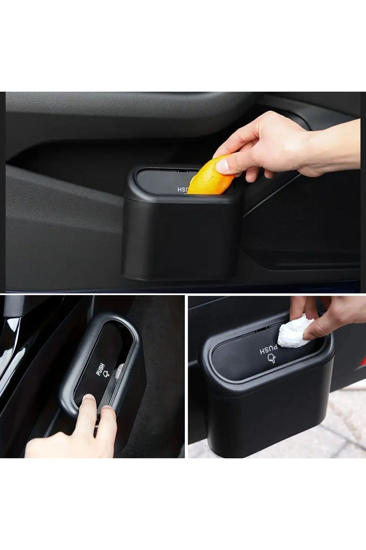 TBL Dekor® Araç İçi Takılarak Sabitlenebilen Mini Kapaklı Çöp Kovası