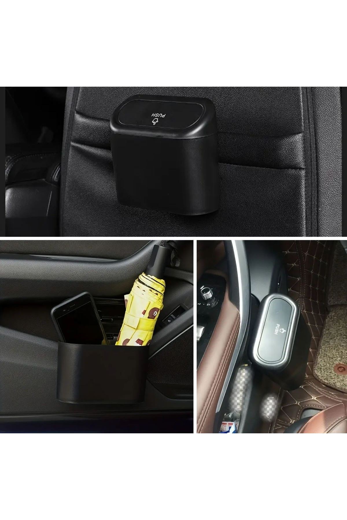 TBL Dekor® Araç İçi Takılarak Sabitlenebilen Mini Kapaklı Çöp Kovası