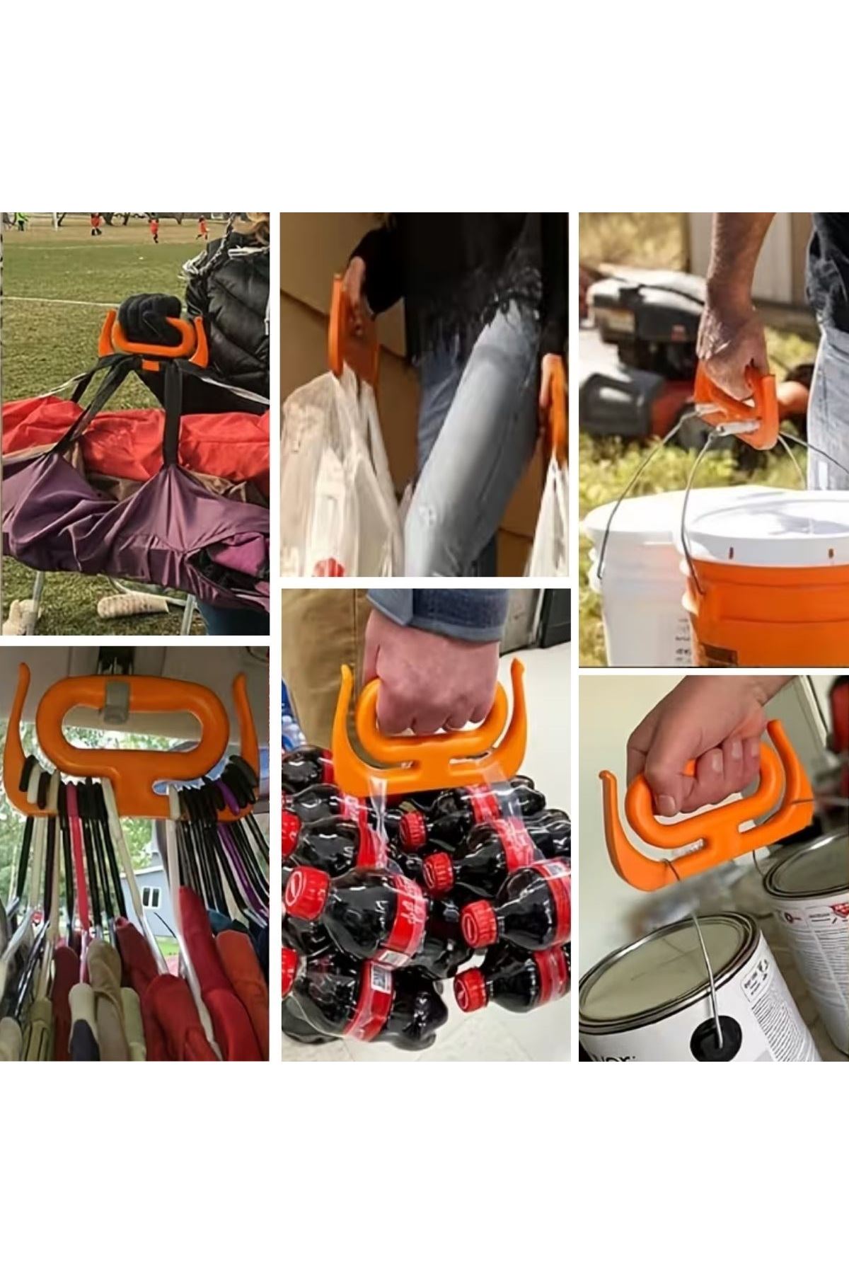 "TBL Dekor® Ergonomik Poşet Taşıma Aparatı – Ağır Yük Taşıyıcı Tutacak, Elden Kesme Yapmayan Kolay Taşıma Kancası, Market ve Alışveriş Çantası Taşıyıc