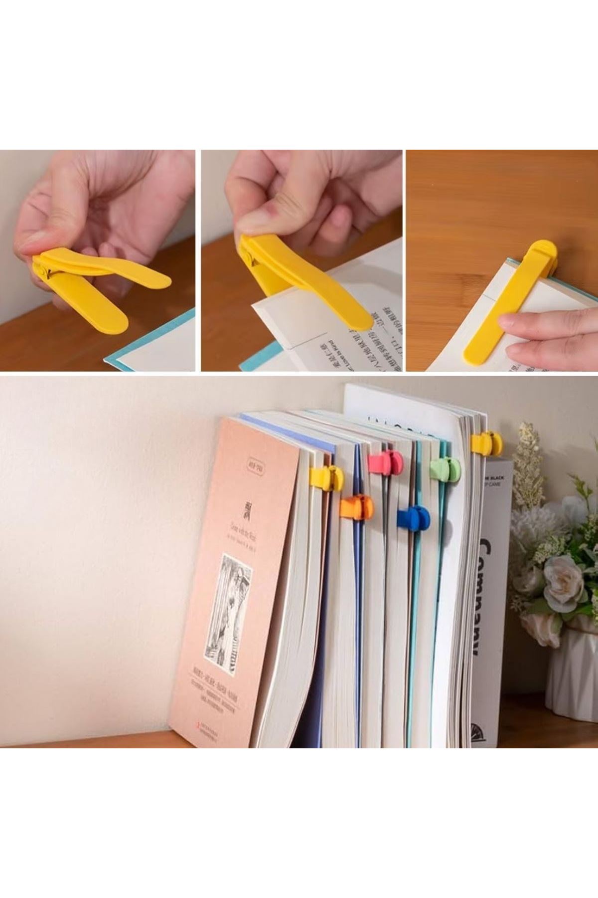 3’lü Otomatik Kitap Ayıracı – Akıllı Silikon Yer İmi Klips Seti, Okuma Severler İçin Pratik Kitap Aksesuarı