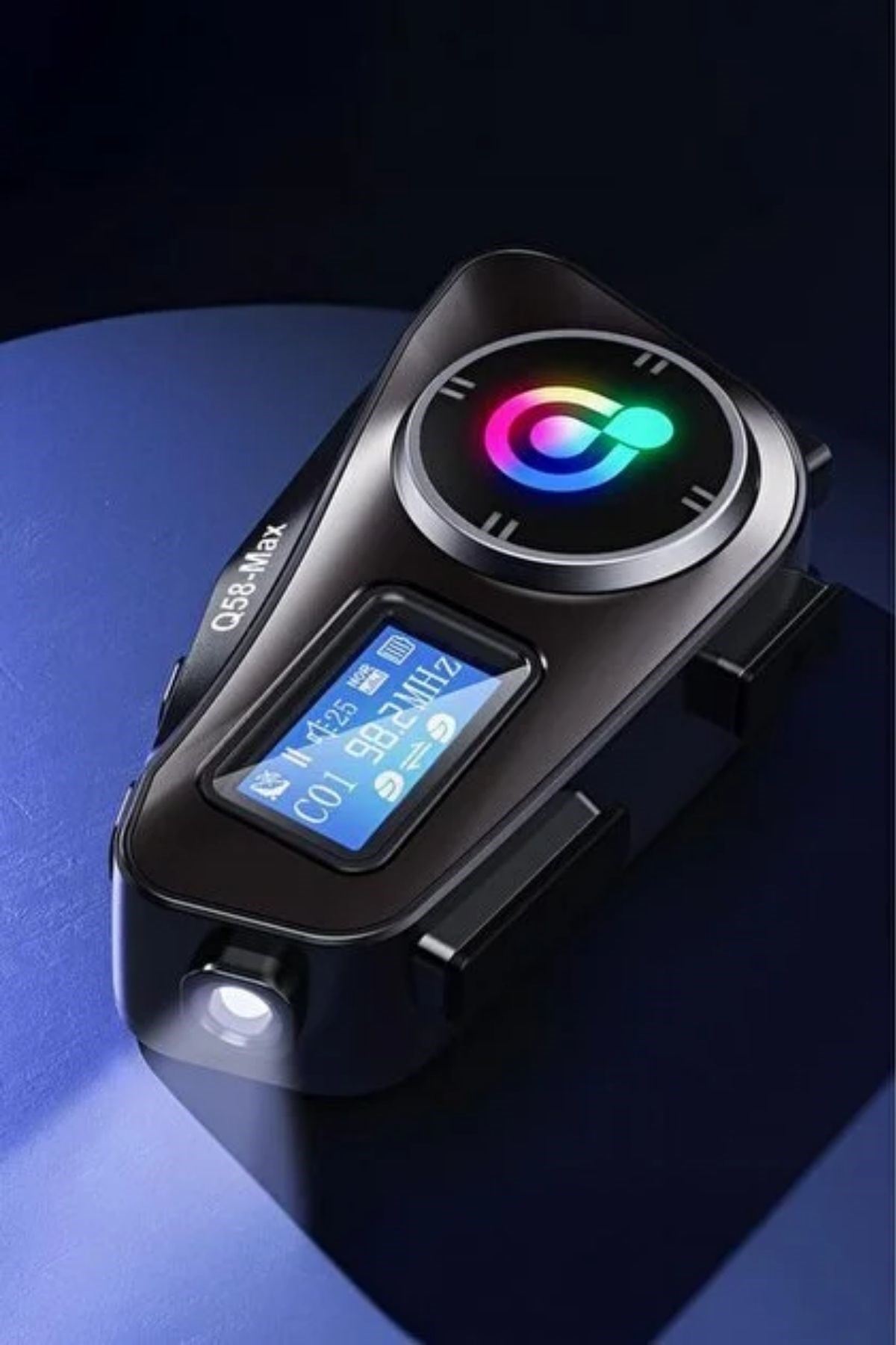 TBL Dekor® Q58 Motorsikletler İçin Fener Özellikli SD Kart Bölümlü LCD Ekranlı Kablosuz Bluetooth Kulaklıklı – Suya Dayanıklı Kask Kulaklığı