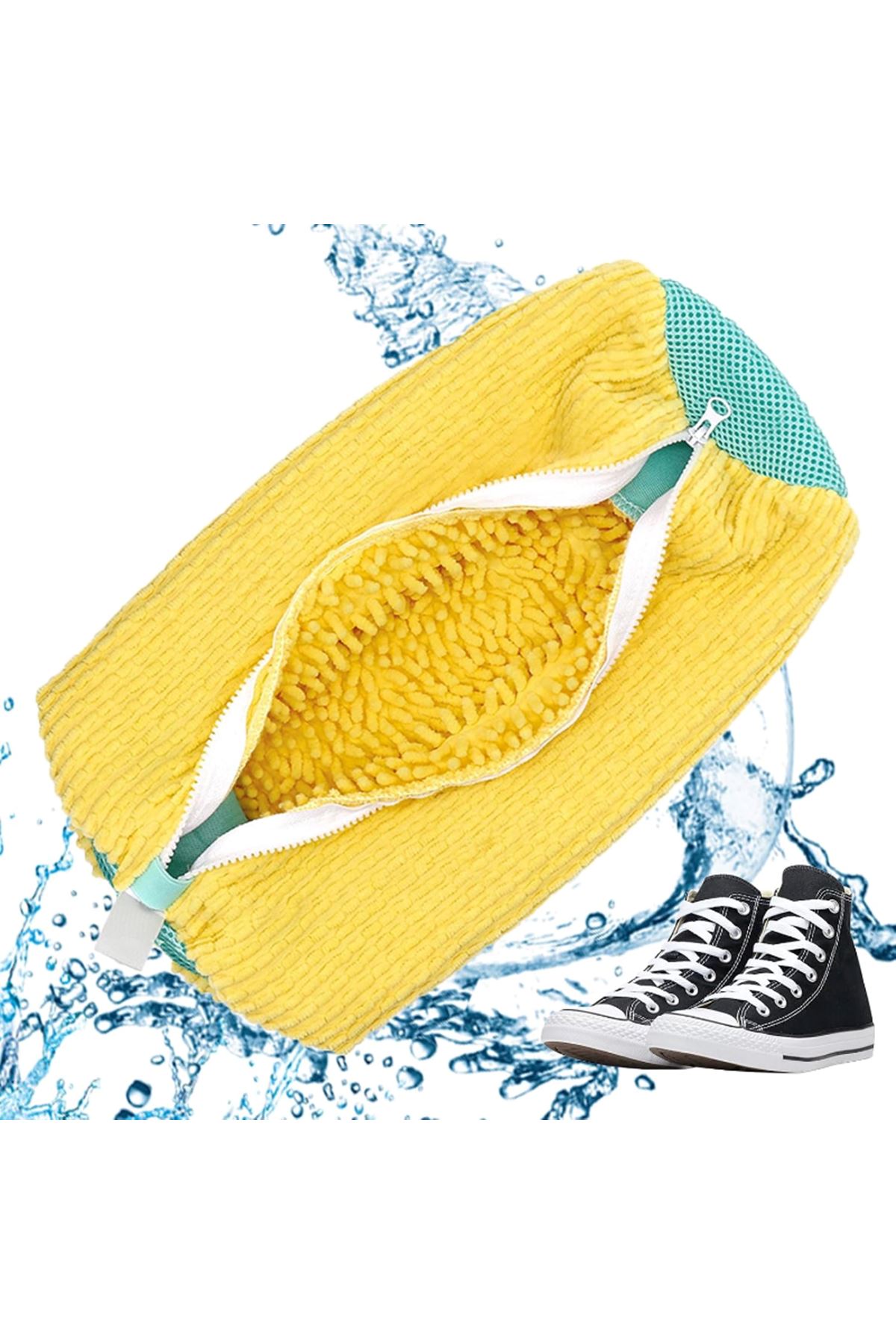 Ayakkabı Yıkama Torbası - Mikrofiber Astarlı - Fermuarlı - Geniş Kullanım Alanı