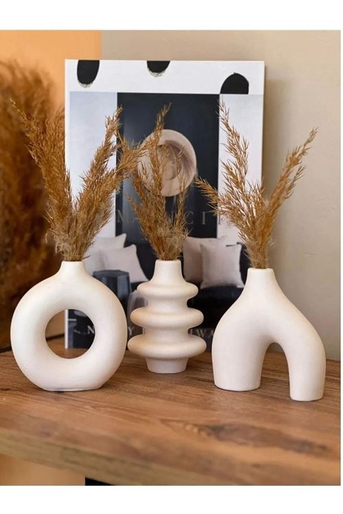 Minimal 3’lü Dekoratif Vazo Set,biblo,minyatür