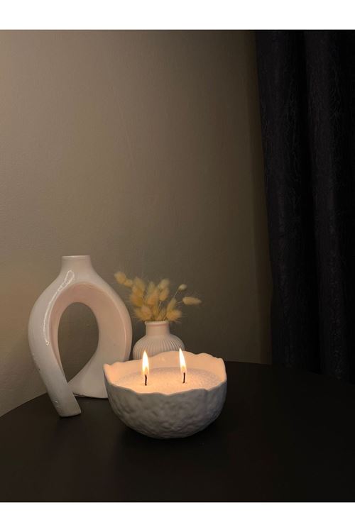 3'lü Toz Mumlu Masa Seti Dekor