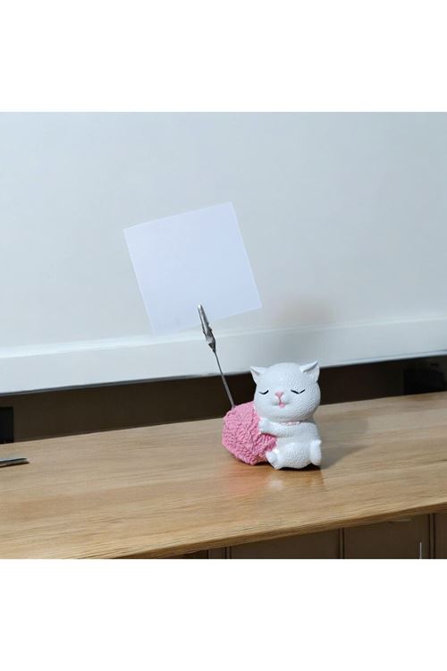 Sevimli Kedi Figürlü Not Tutucu - Şirin ve İşlevsel Masa Dekoru