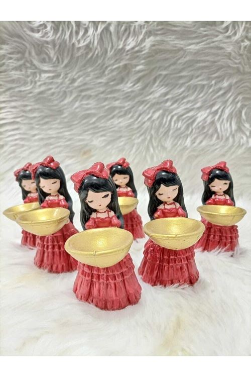 Lokumcu Kız 6li Set Kahve Yanı Sunumluk Lokumluk Şekerlik