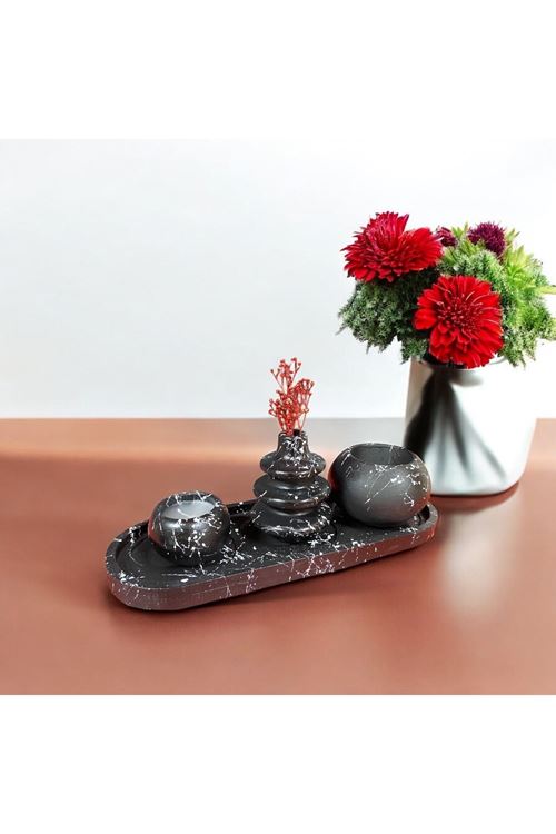 3'lü Mumlu Vazolu Set